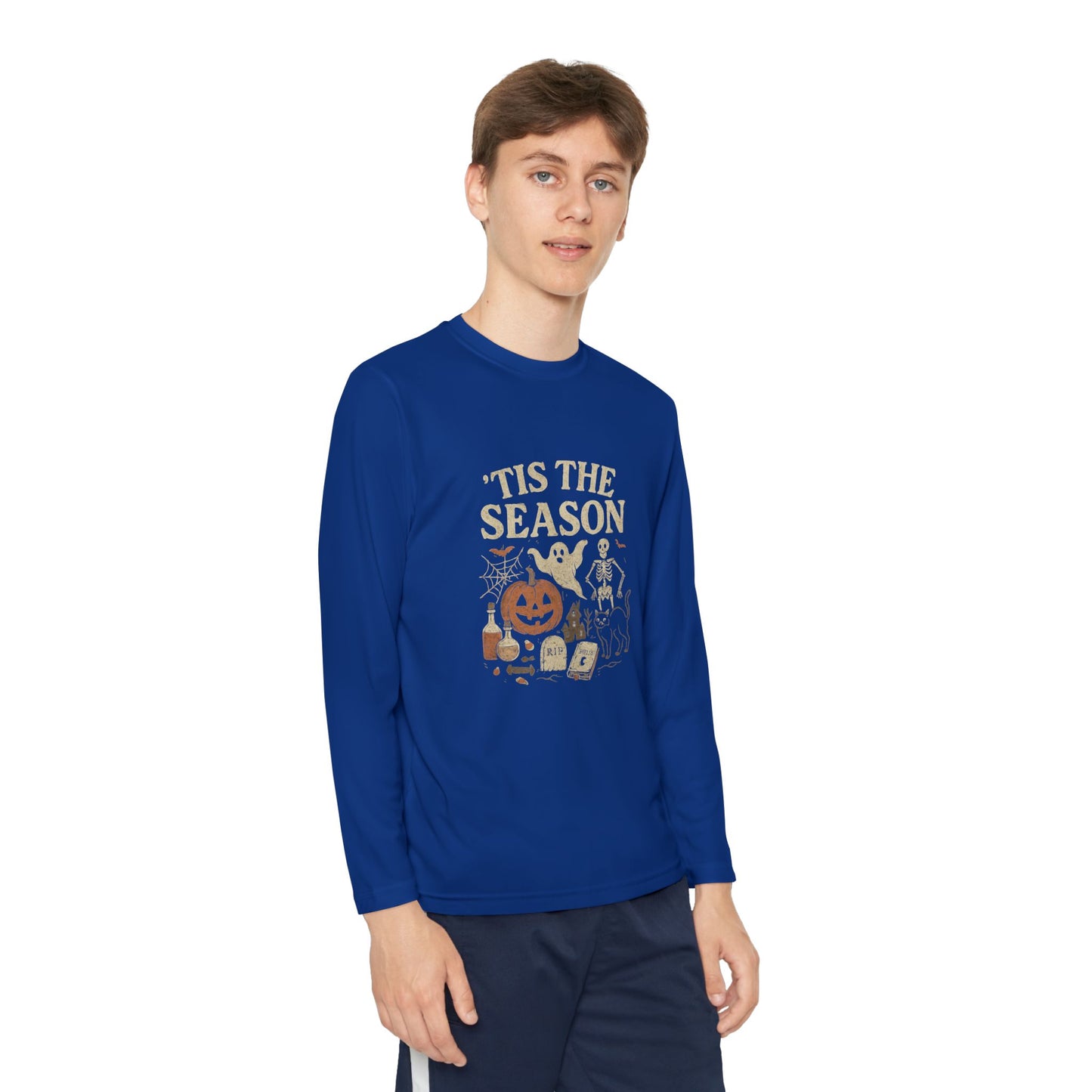 ‘Tis the Season Halloween  | Vintage Spooky Season Shirt with Ghost, Skeleton & Pumpkin | Retro Halloween Graphic Tee for Fall