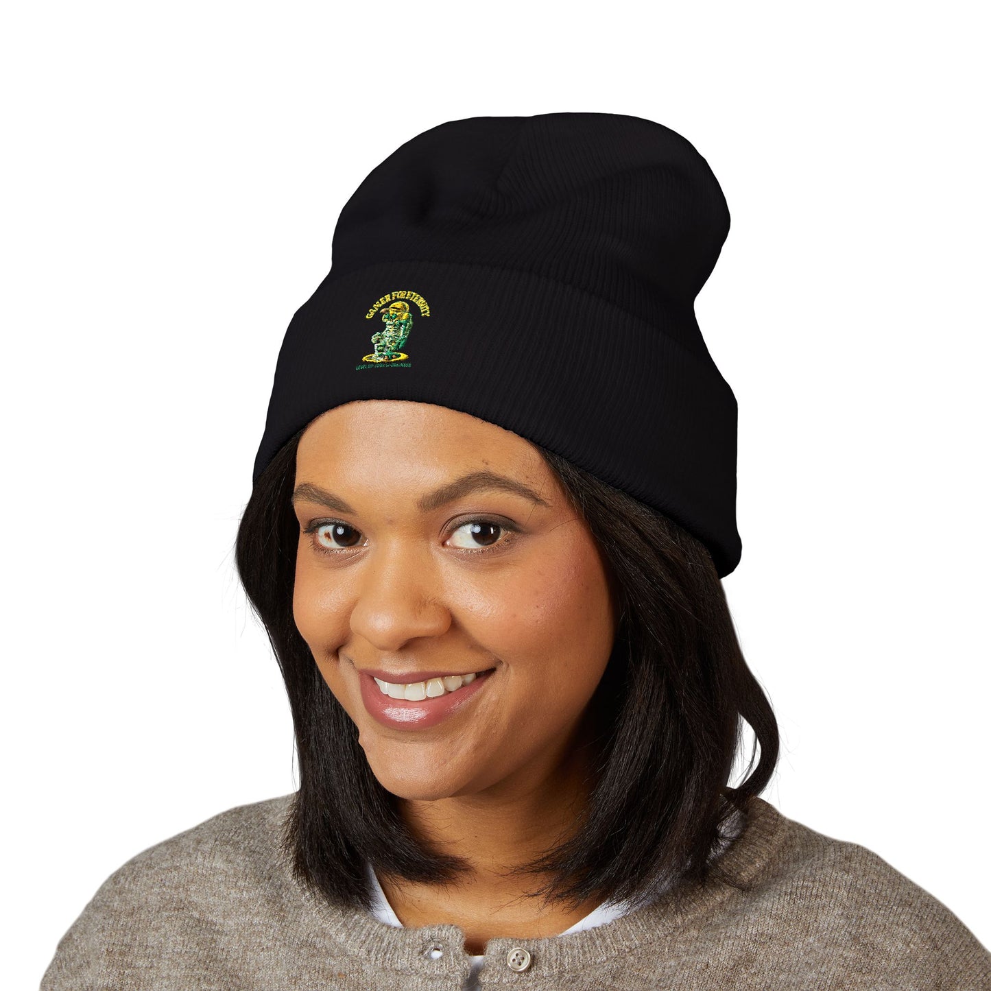 Stylish Embroidered Cuffed Beanie - Cozy Winter Hat for Fans, Gifts for Him or Her, Perfect for Holidays, Outdoor Events, Casual Wear, Cuffed Beanie