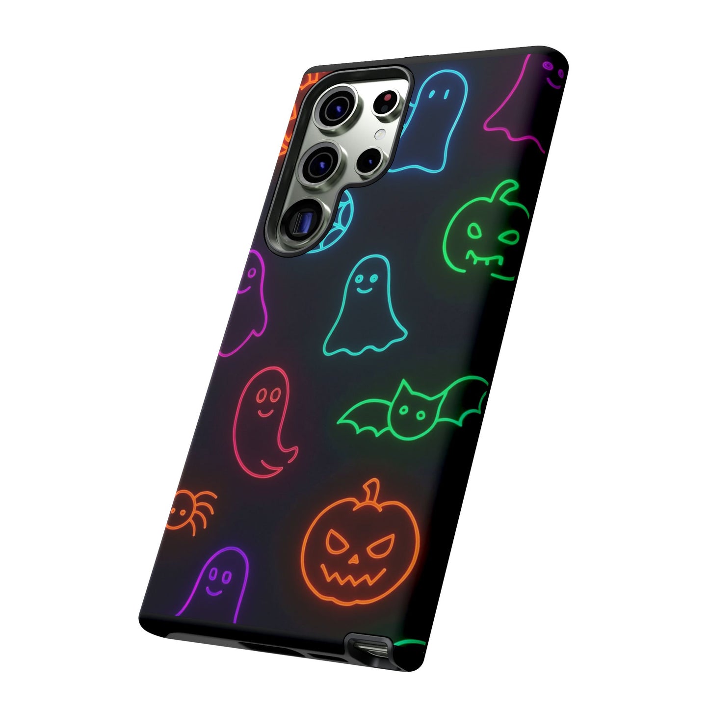 Neon Halloween Pattern | Cute Ghosts, Pumpkins & Bats Glow Design Phone Cases