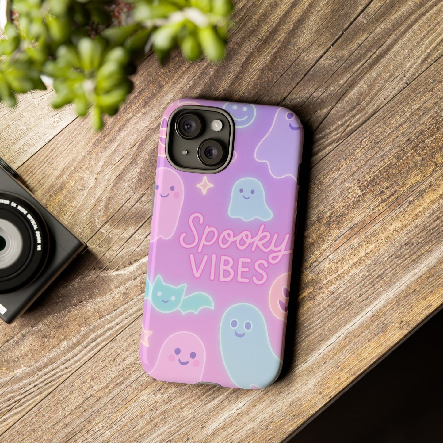 Spooky Vibes Pastel Halloween Design | Cute Ghosts, Pumpkins & Bats Aesthetic Phone Cases
