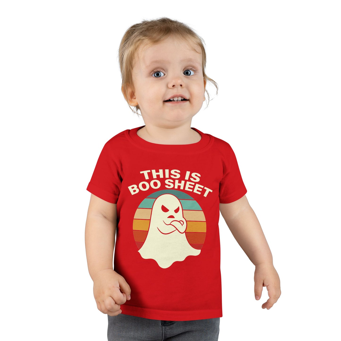 This Is Boo Sheet Funny Halloween T‑Shirt | Sarcastic Ghost Shirt for Spooky Season | Retro Ghost Graphic Tee for Men & Women Toddler T-Shirt