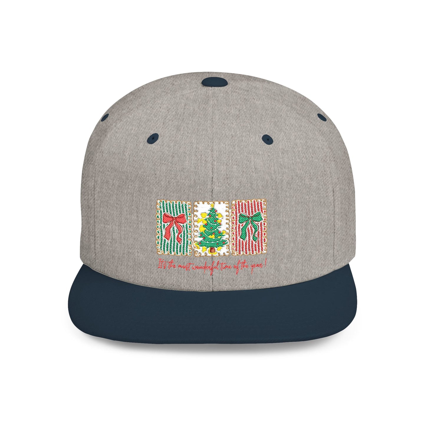 Festive Christmas Tree & Bow Design | It’s the Most Wonderful Time of the Year – Holiday Shirt, Mug, Tote & Home Decor Snapback Cap