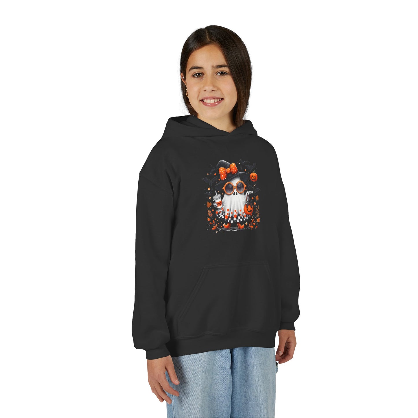 Cute Halloween Ghost T-Shirt | Trendy Witch Ghost Outfit | Spooky Fall Shirt for Women | Pumpkin Aesthetic Halloween Apparel Gift Kids Hoodie