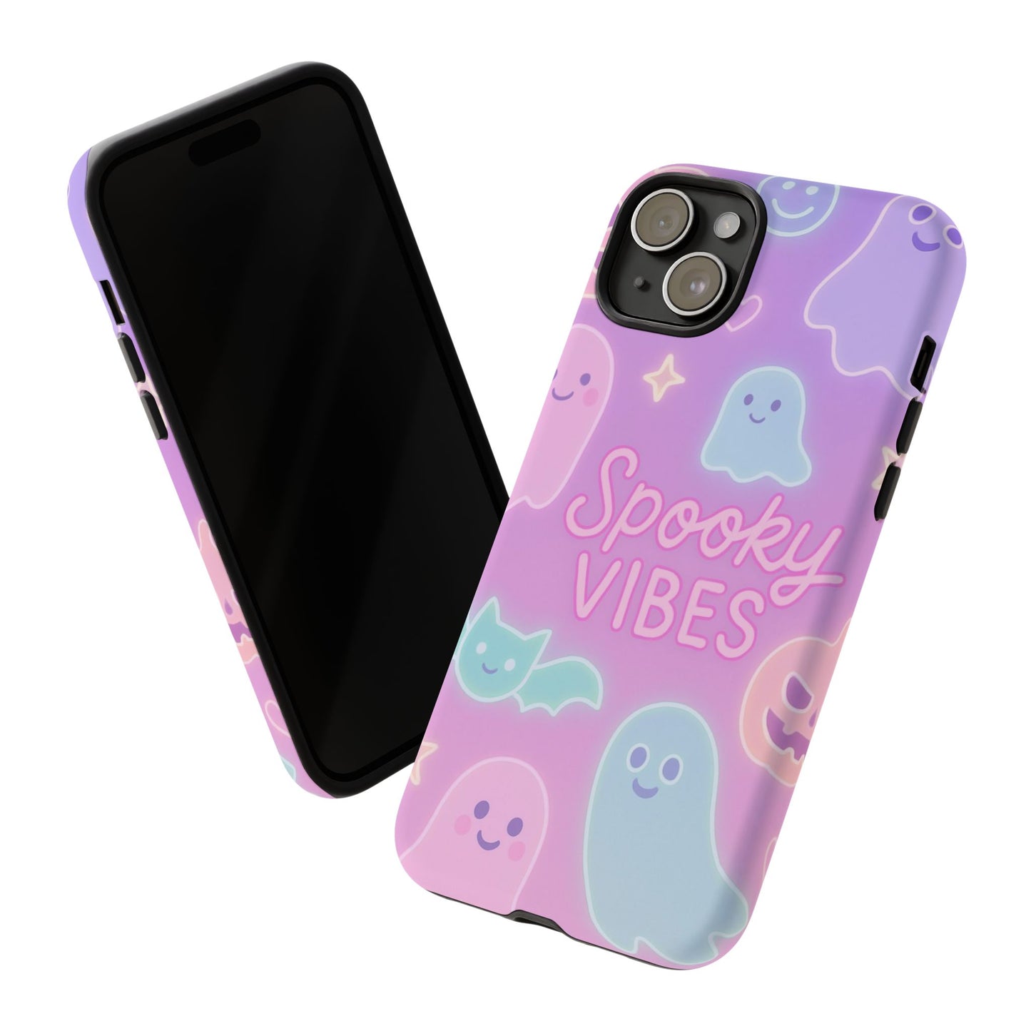Spooky Vibes Pastel Halloween Design | Cute Ghosts, Pumpkins & Bats Aesthetic Phone Cases