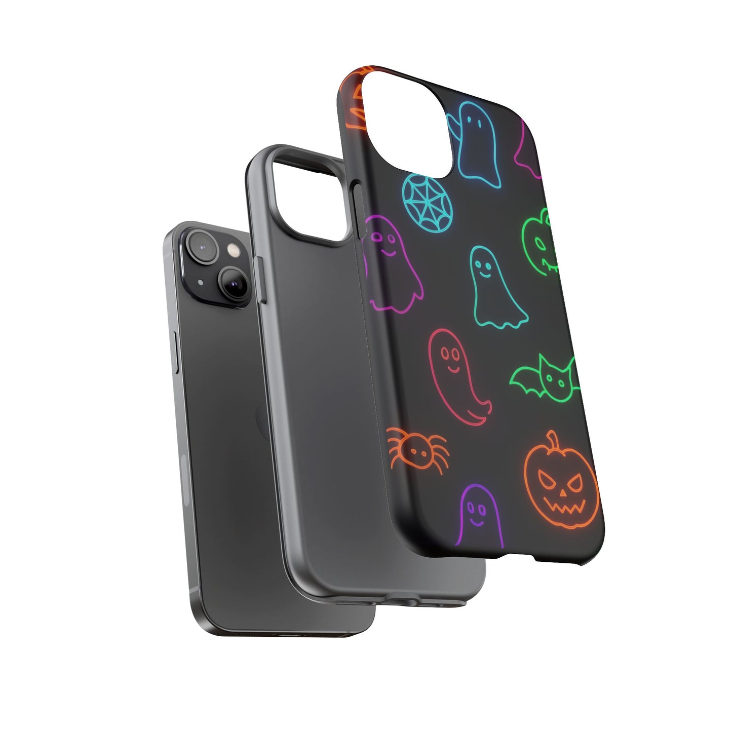 Neon Halloween Pattern | Cute Ghosts, Pumpkins & Bats Glow Design Phone Cases