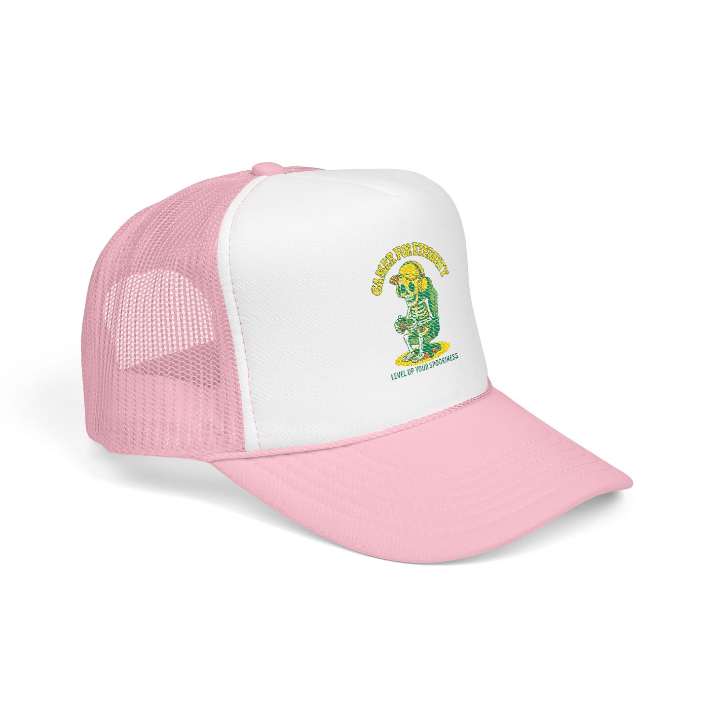 Embroidered Foam Trucker Hat - Cute Cartoon Design for Outdoor Fun, Fashion Accessories, Gift for Her, Unique Summer Style,  Adjustable Cap, Trucker Hat Embroidered
