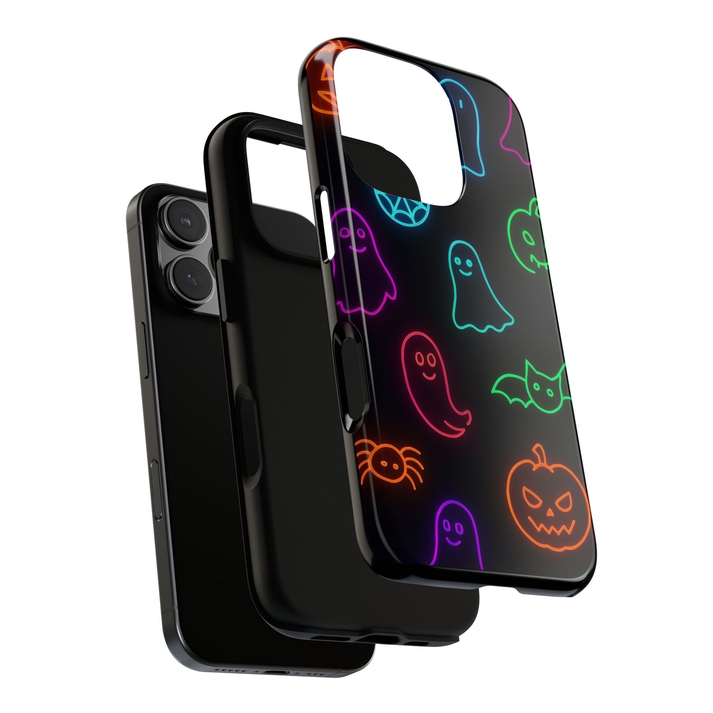 Neon Halloween Pattern | Cute Ghosts, Pumpkins & Bats Glow Design Phone Cases