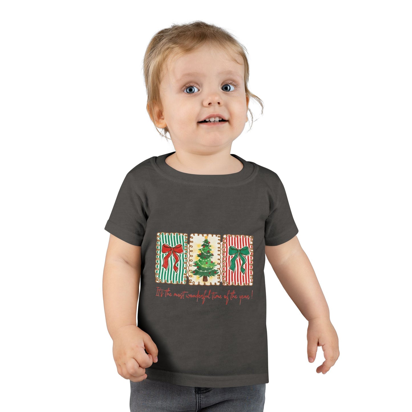 Festive Christmas Tree & Bow Design | It’s the Most Wonderful Time of the Year – Holiday Shirt, Mug, Tote & Home Decor Toddler T-Shirt