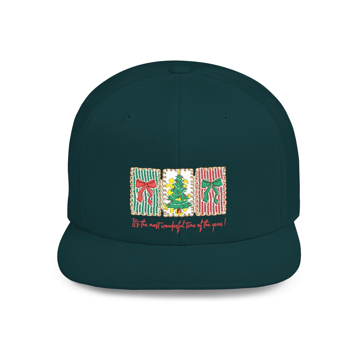 Festive Christmas Tree & Bow Design | It’s the Most Wonderful Time of the Year – Holiday Shirt, Mug, Tote & Home Decor Snapback Cap