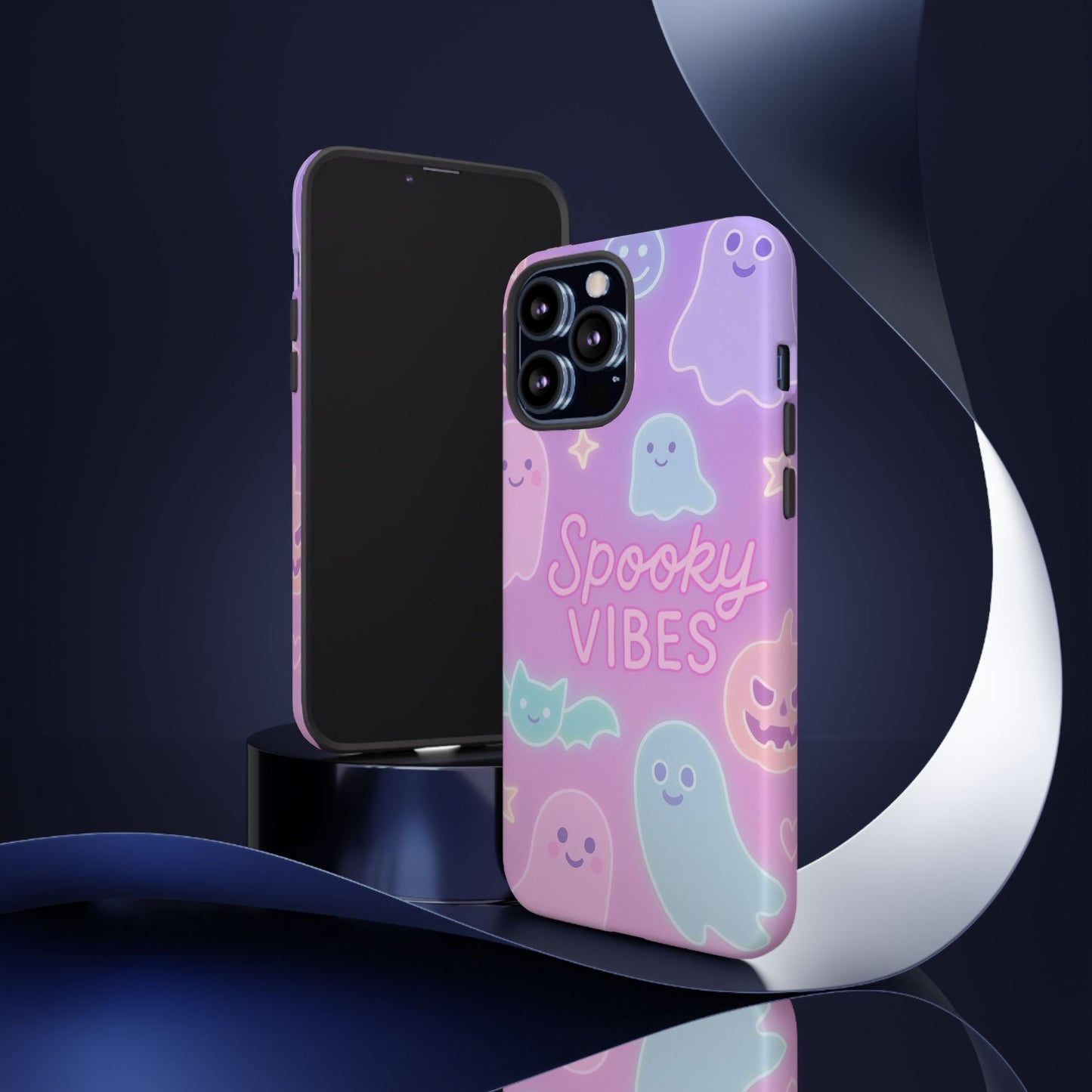 Spooky Vibes Pastel Halloween Design | Cute Ghosts, Pumpkins & Bats Aesthetic Phone Cases