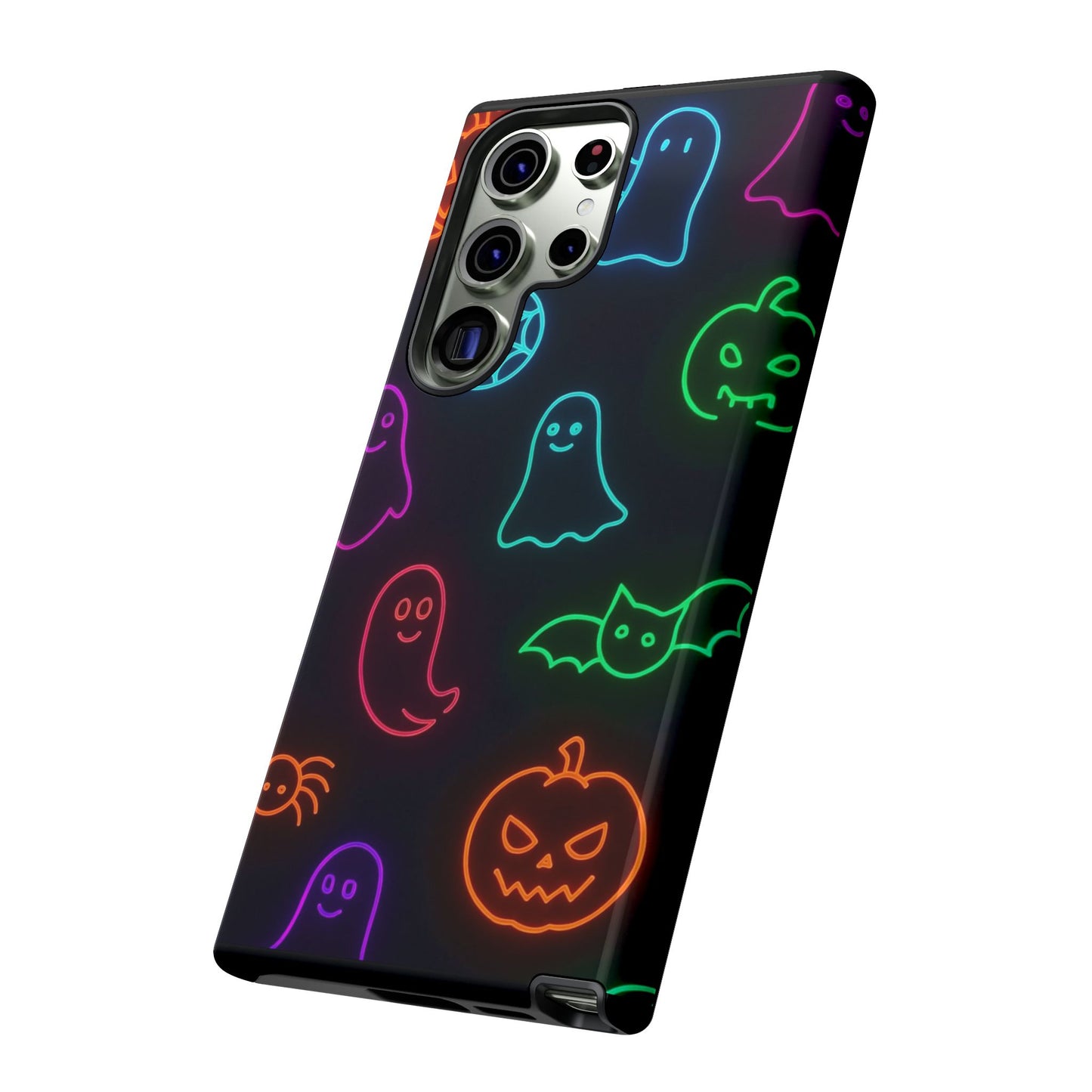 Neon Halloween Pattern | Cute Ghosts, Pumpkins & Bats Glow Design Phone Cases