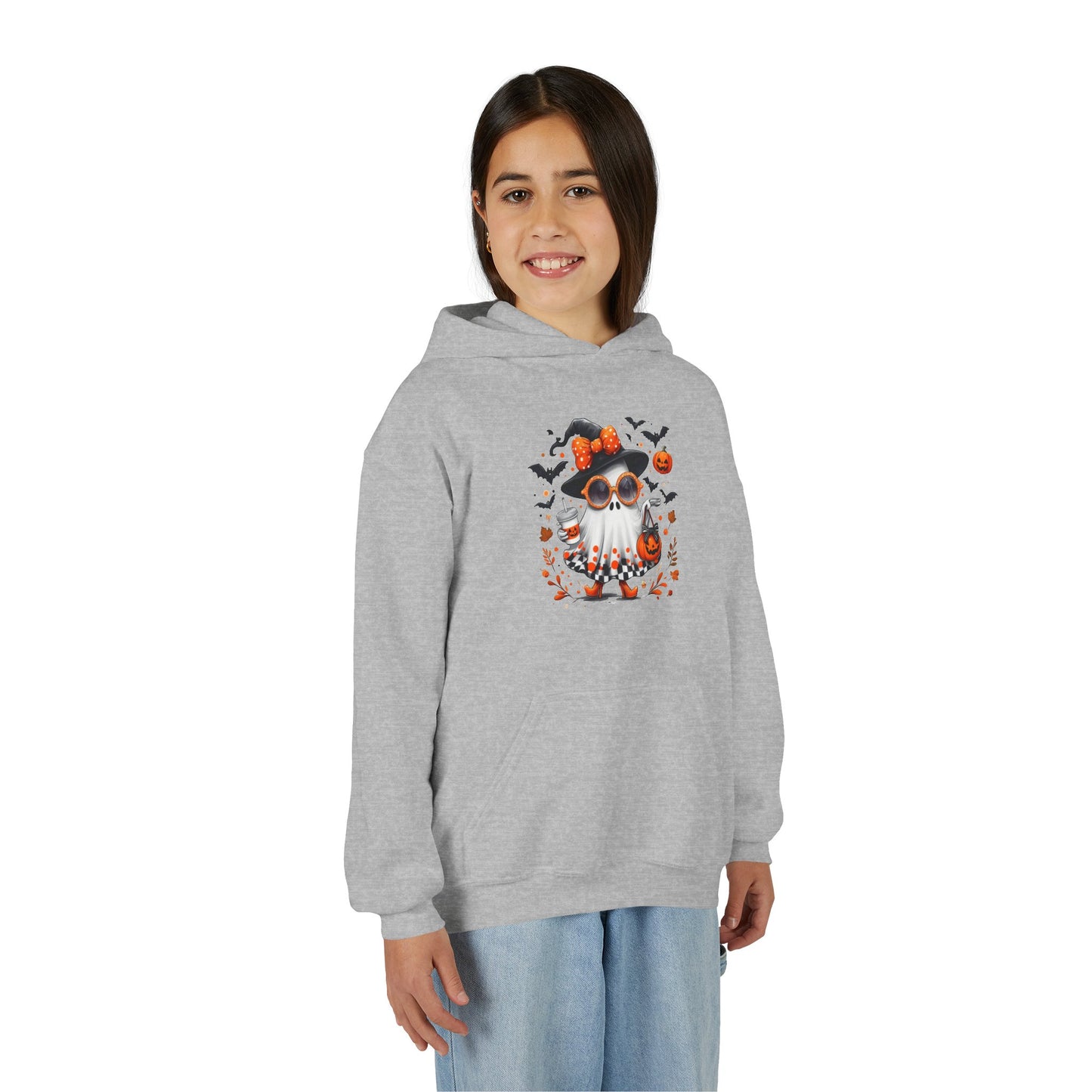 Cute Halloween Ghost T-Shirt | Trendy Witch Ghost Outfit | Spooky Fall Shirt for Women | Pumpkin Aesthetic Halloween Apparel Gift Kids Hoodie