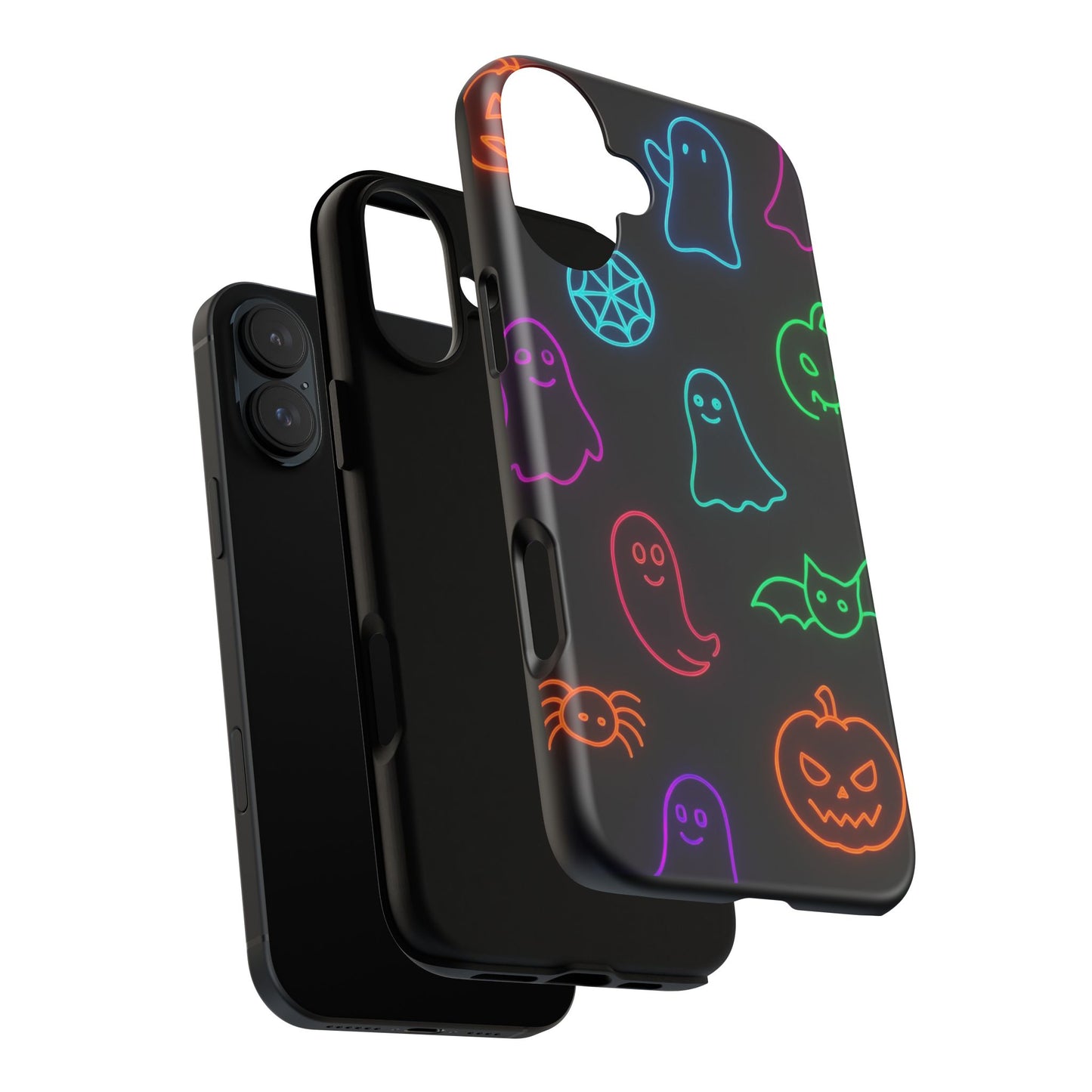 Neon Halloween Pattern | Cute Ghosts, Pumpkins & Bats Glow Design Phone Cases