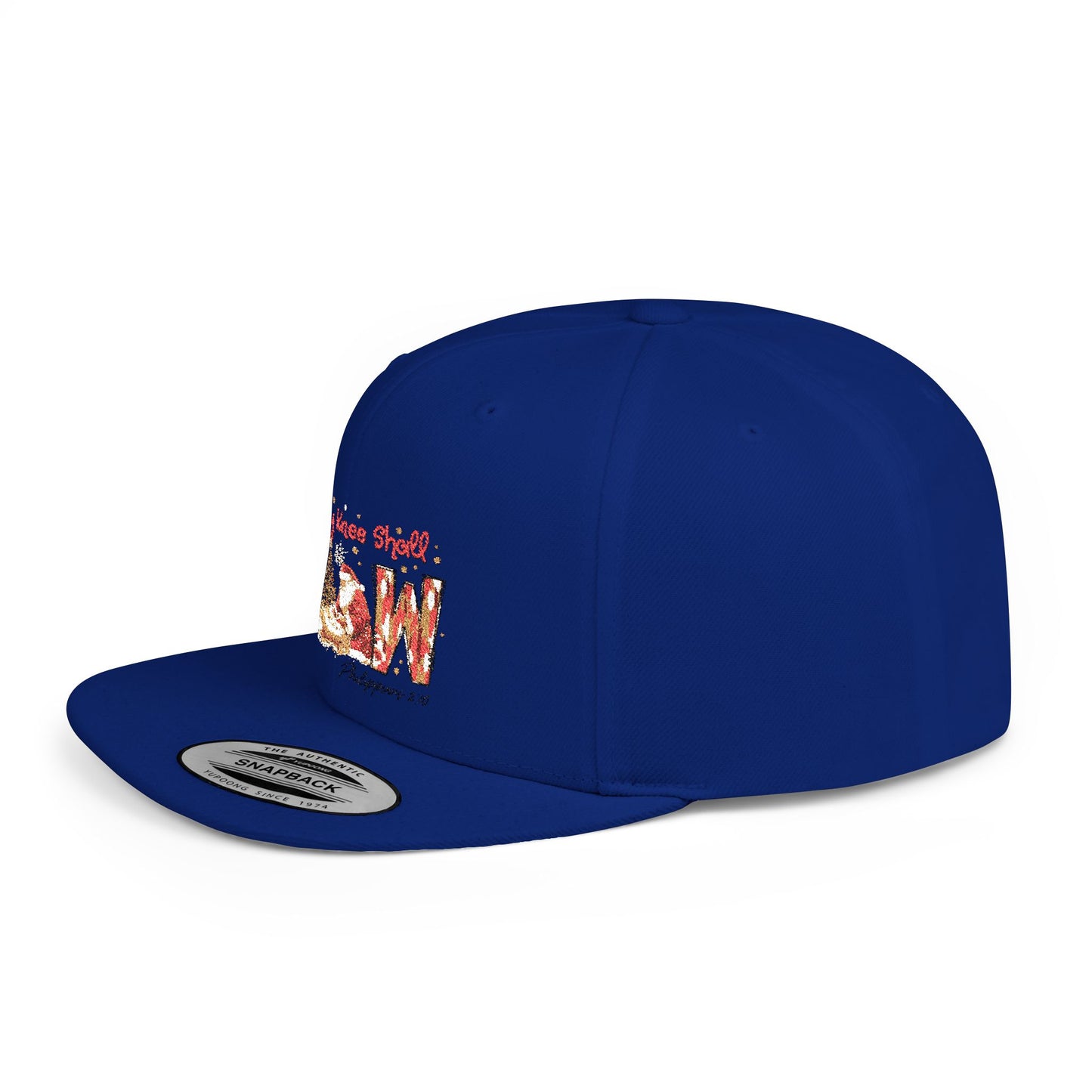 Every Knee Shall Bow Philippians 2:10 | Christian Christmas Design with Santa & Baby Jesus | Faith-Based Holiday Gift Snapback Cap