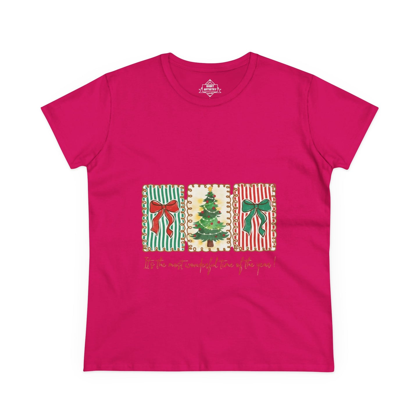 Festive Christmas Tree & Bow Design | It’s the Most Wonderful Time of the Year – Holiday Shirt, Mug, Tote & Home Decor