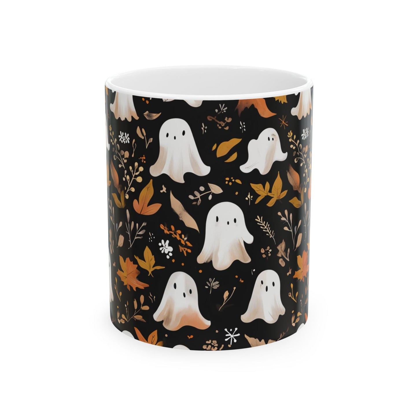 Halloween Ghost Ceramic Mug, Autumn Coffee Cup, Cute Ghost Mug, Fall Decor, Spooky Mug, Gift for Halloween Lovers, Ceramic Mug