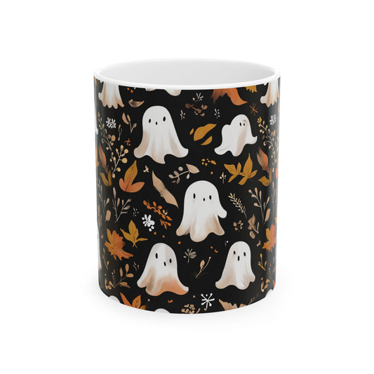Halloween Ghost Ceramic Mug, Autumn Coffee Cup, Cute Ghost Mug, Fall Decor, Spooky Mug, Gift for Halloween Lovers, Ceramic Mug