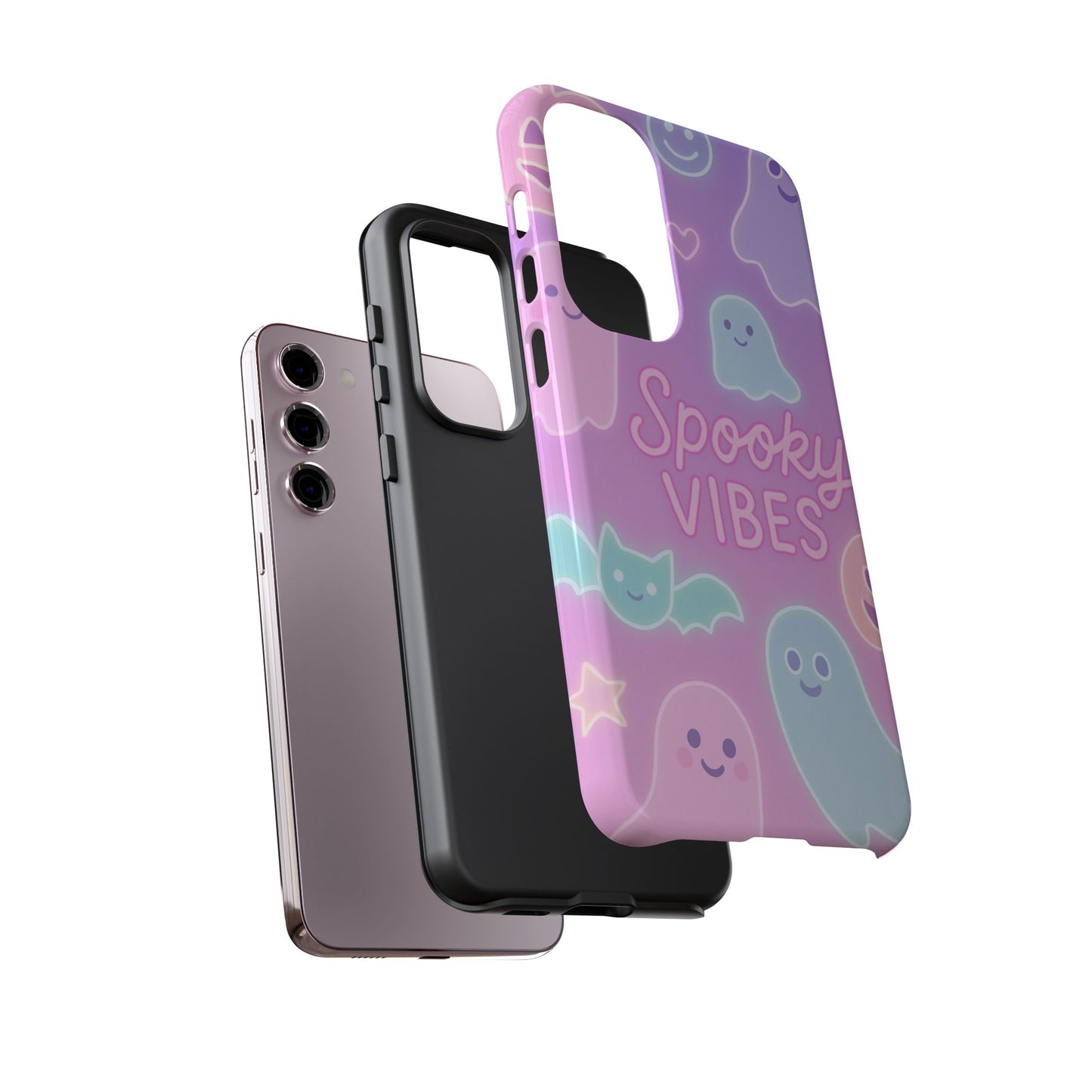 Spooky Vibes Pastel Halloween Design | Cute Ghosts, Pumpkins & Bats Aesthetic Phone Cases