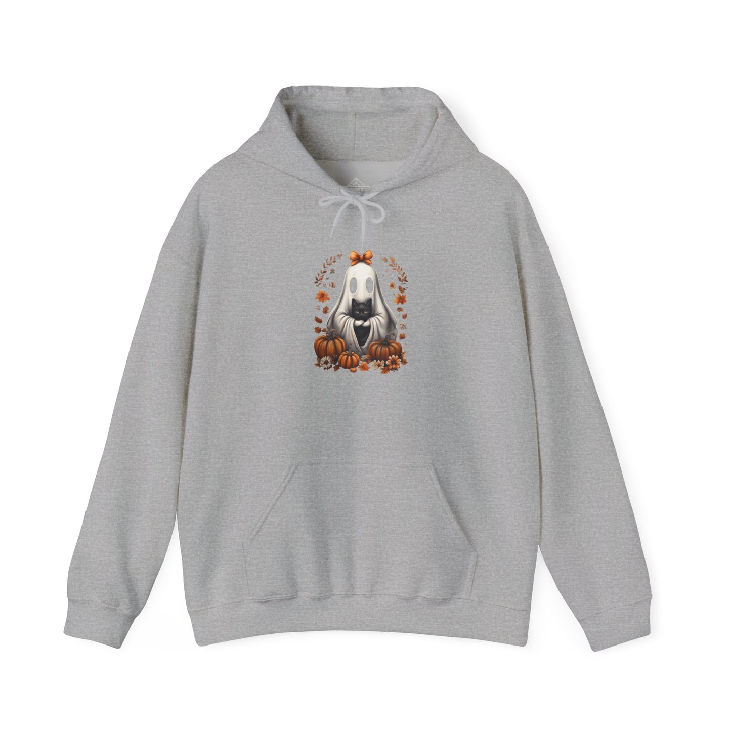 Cute Ghost and Black Cat Halloween T-Shirt | Cozy Fall Pumpkin Shirt | Spooky Season Aesthetic Apparel Gift for Halloween Lovers