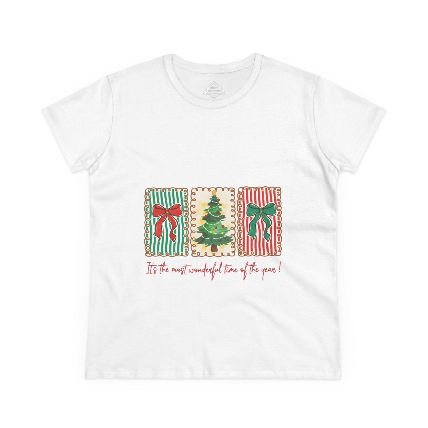 Festive Christmas Tree & Bow Design | It’s the Most Wonderful Time of the Year – Holiday Shirt, Mug, Tote & Home Decor