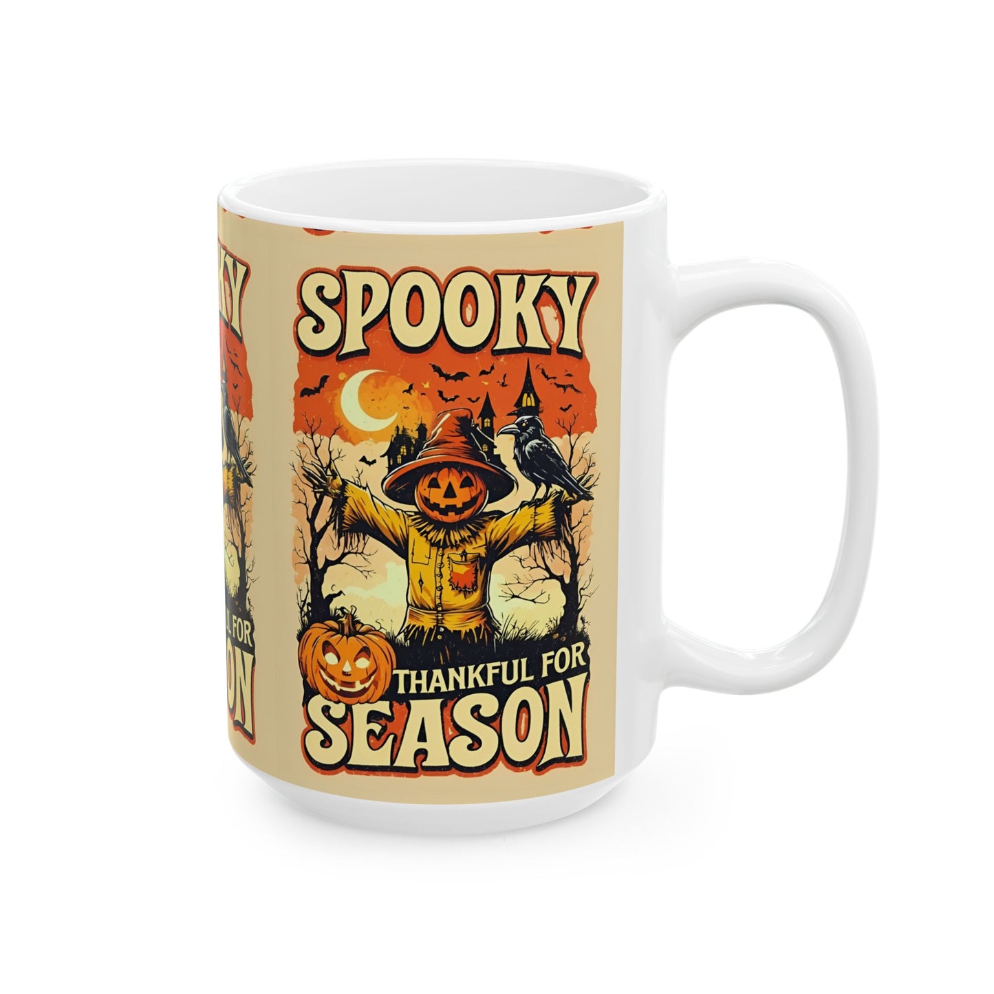 Spooky Thankful for the Season Mug ๐ | Cute Pumpkin Halloween Coffee Cup Ceramic Mug