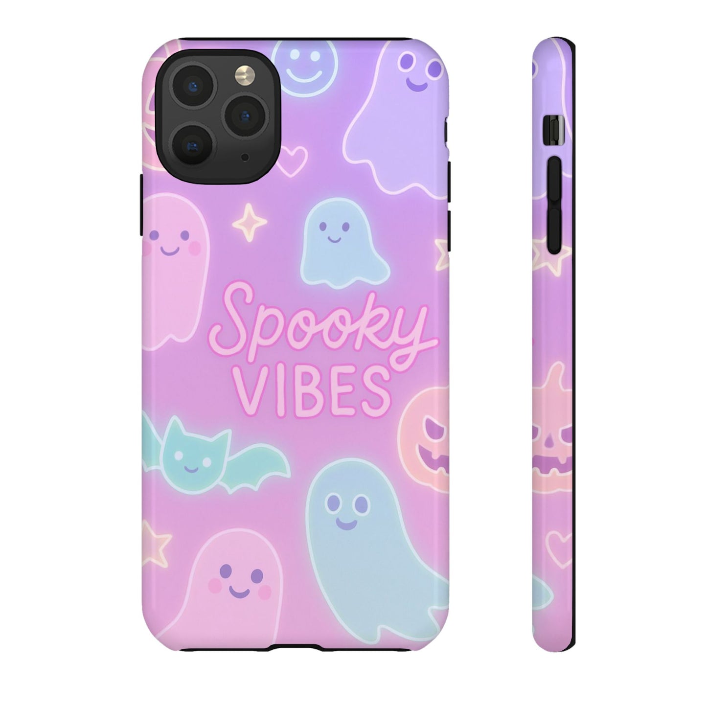 Spooky Vibes Pastel Halloween Design | Cute Ghosts, Pumpkins & Bats Aesthetic Phone Cases