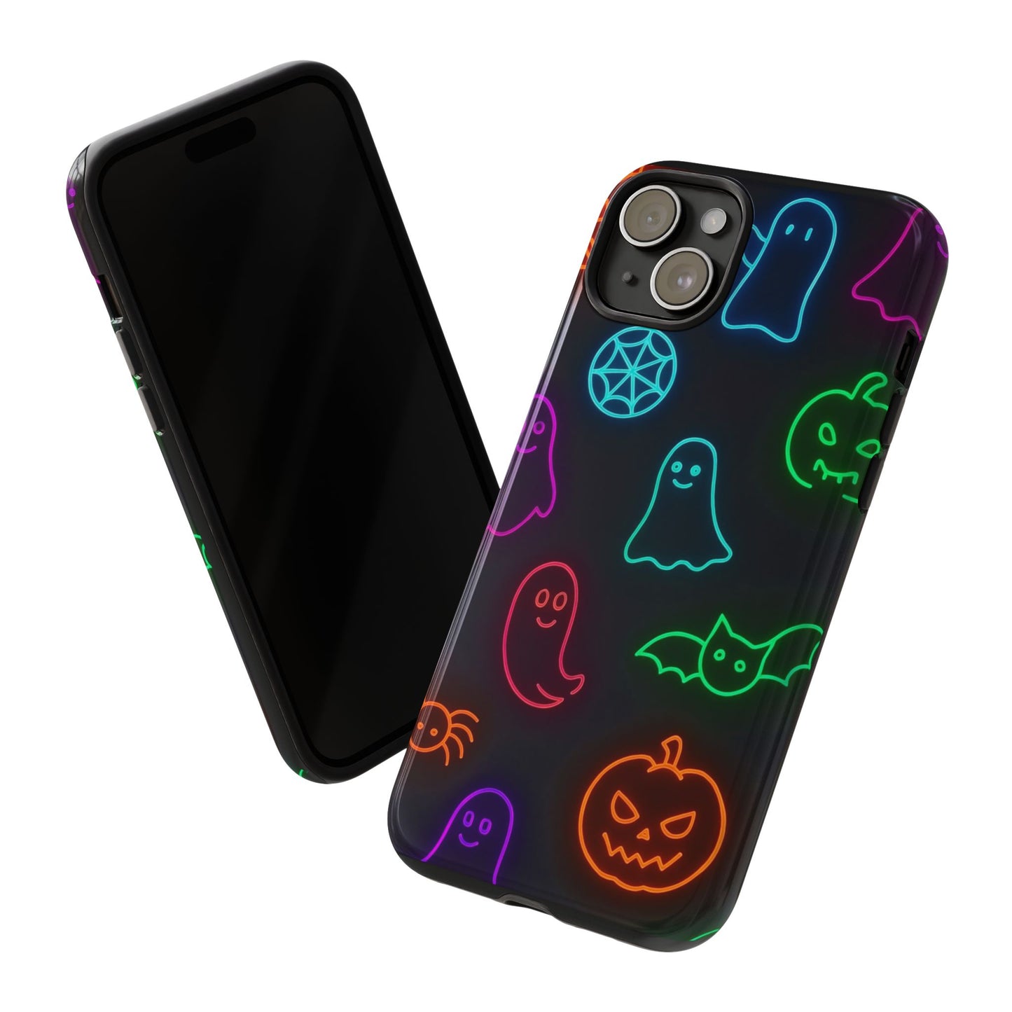 Neon Halloween Pattern | Cute Ghosts, Pumpkins & Bats Glow Design Phone Cases