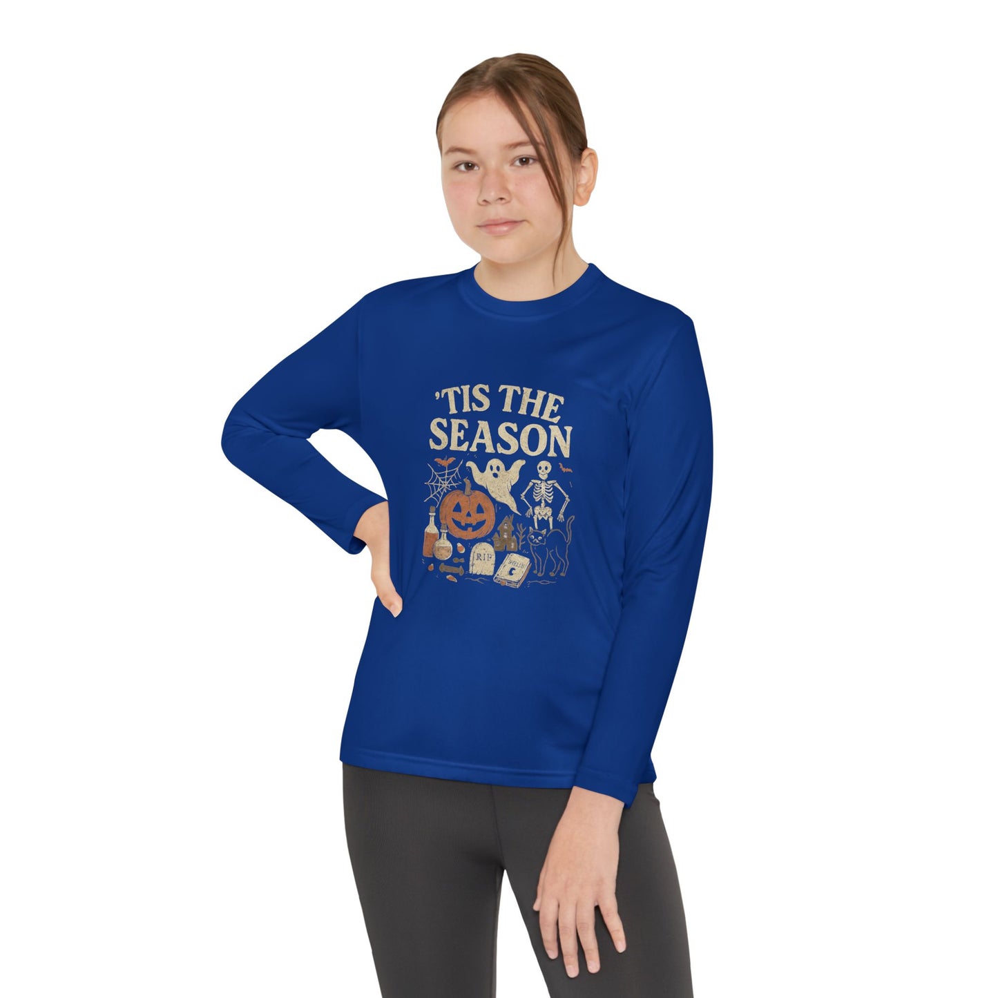 ‘Tis the Season Halloween  | Vintage Spooky Season Shirt with Ghost, Skeleton & Pumpkin | Retro Halloween Graphic Tee for Fall