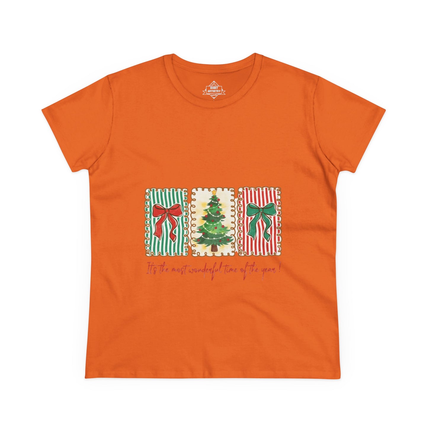 Festive Christmas Tree & Bow Design | It’s the Most Wonderful Time of the Year – Holiday Shirt, Mug, Tote & Home Decor
