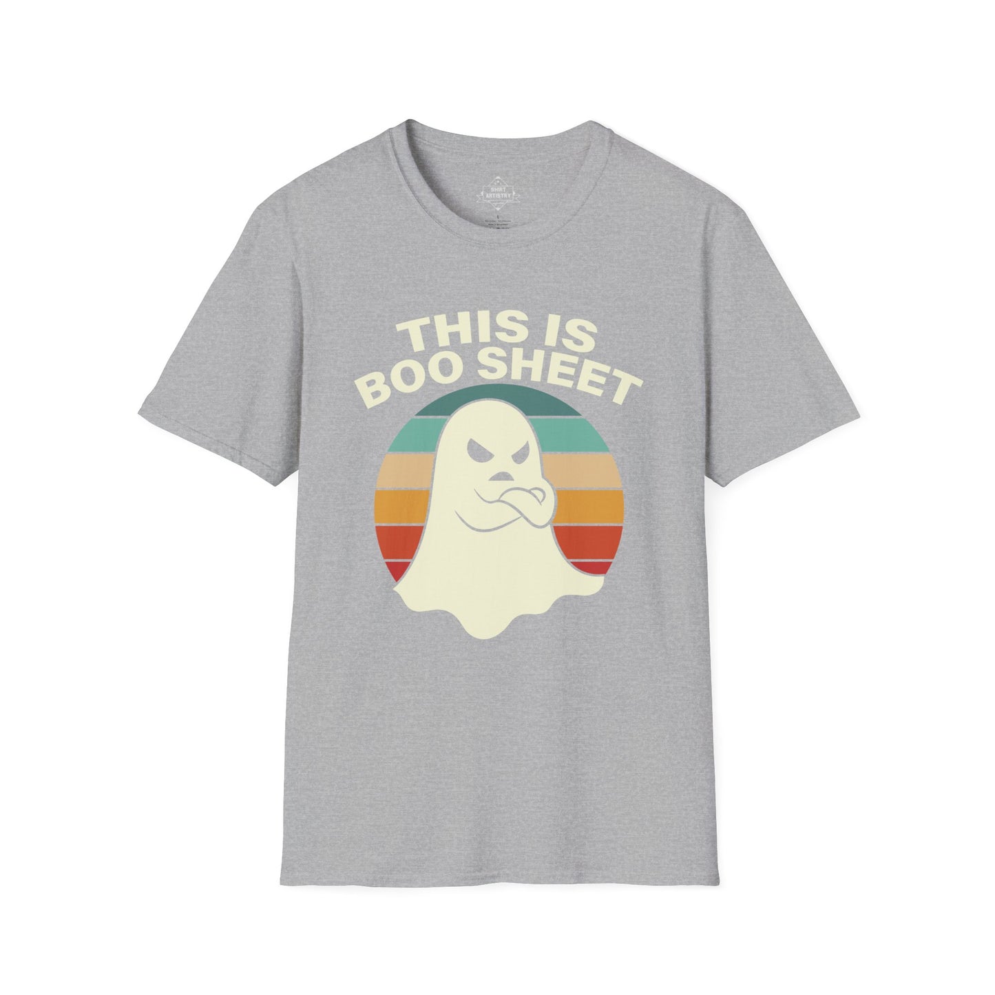 This Is Boo Sheet Funny Halloween T‑Shirt | Sarcastic Ghost Shirt for Spooky Season | Retro Ghost Graphic Tee for Men & Women