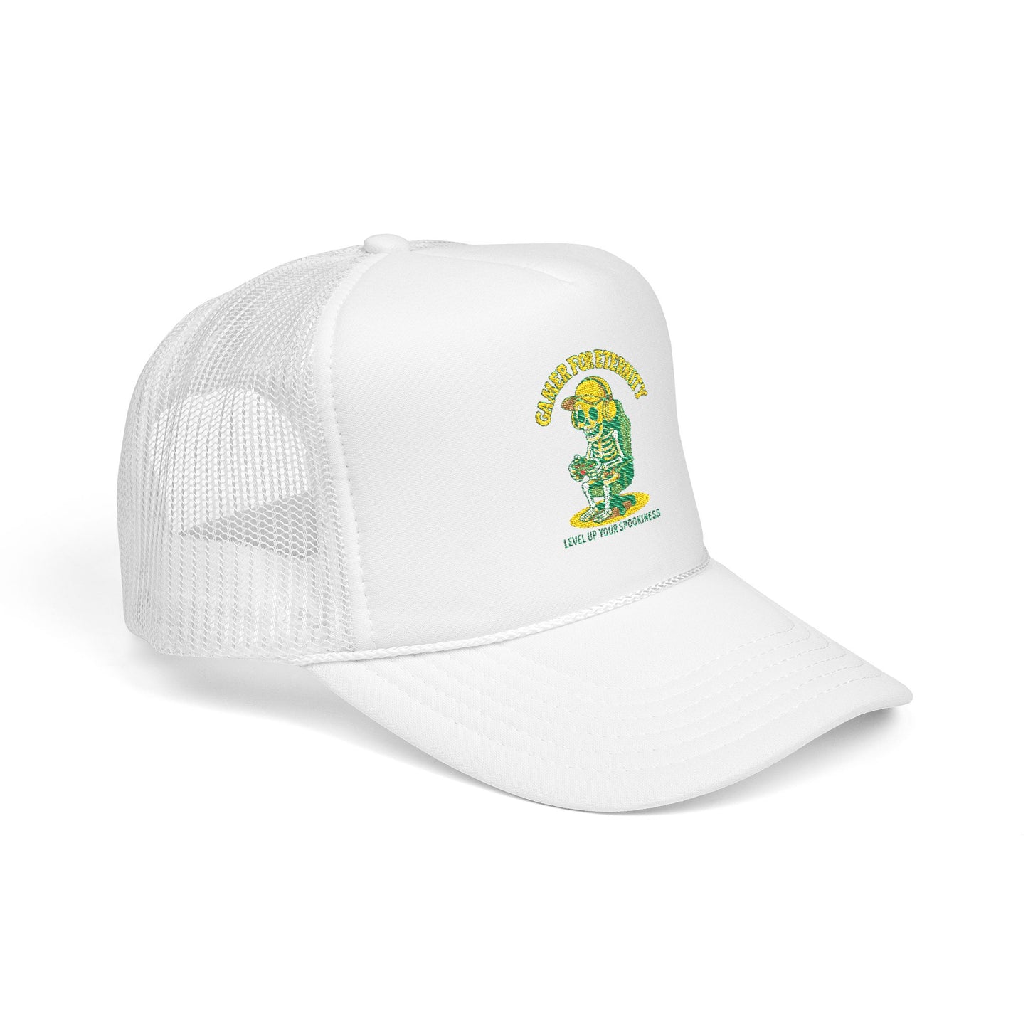 Embroidered Foam Trucker Hat - Cute Cartoon Design for Outdoor Fun, Fashion Accessories, Gift for Her, Unique Summer Style,  Adjustable Cap, Trucker Hat Embroidered