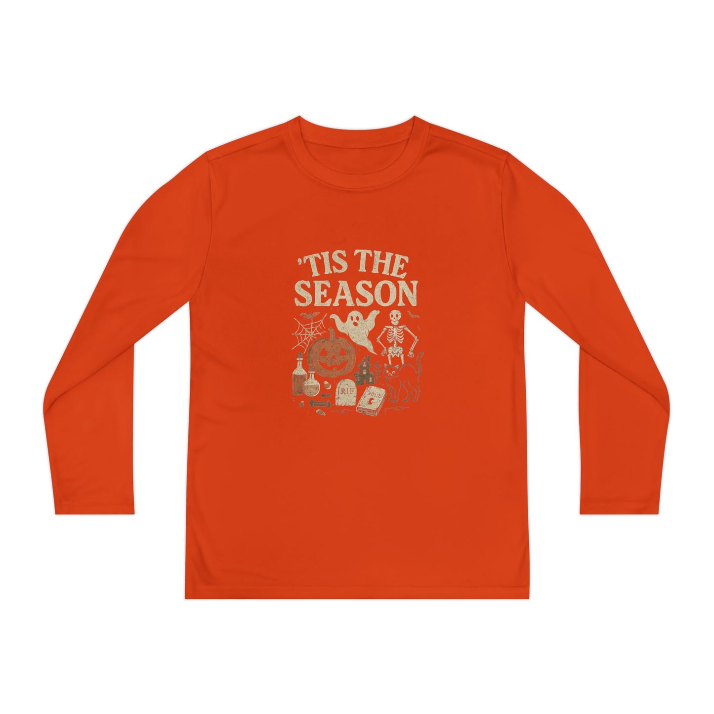 ‘Tis the Season Halloween  | Vintage Spooky Season Shirt with Ghost, Skeleton & Pumpkin | Retro Halloween Graphic Tee for Fall