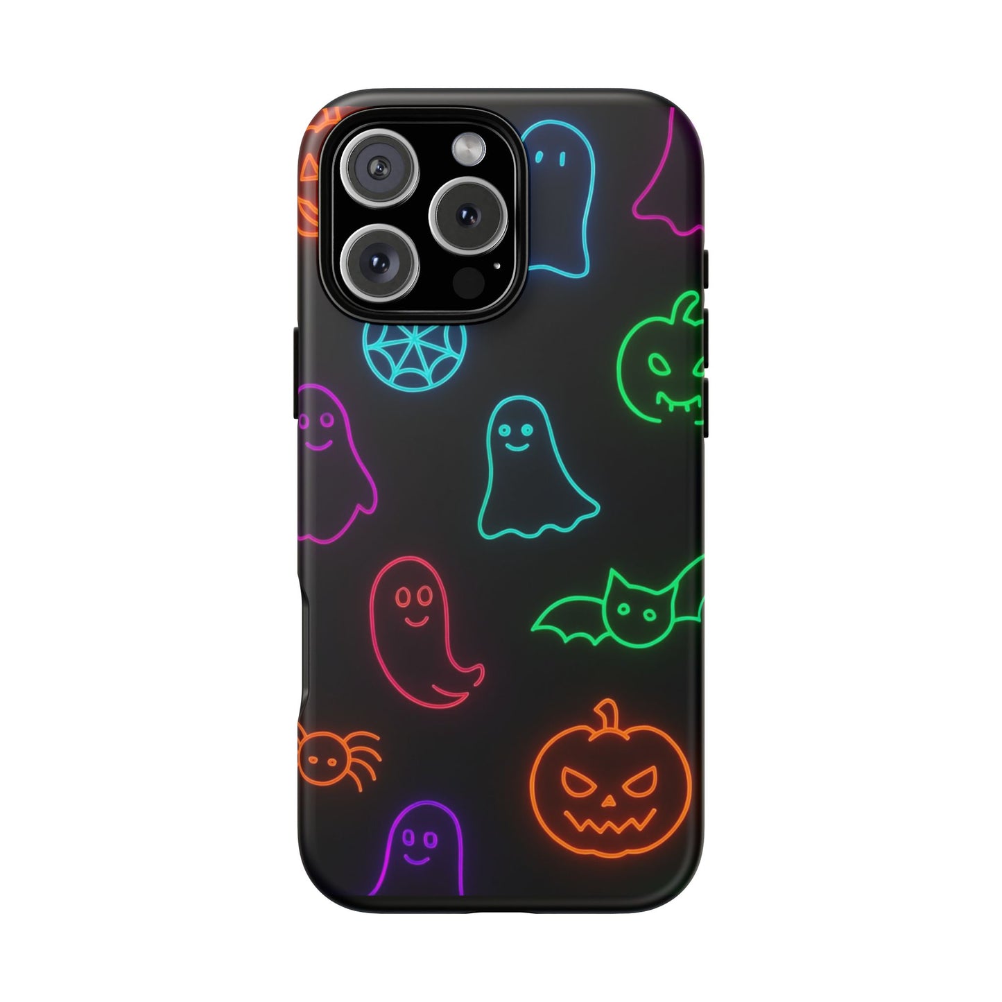 Neon Halloween Pattern | Cute Ghosts, Pumpkins & Bats Glow Design Phone Cases