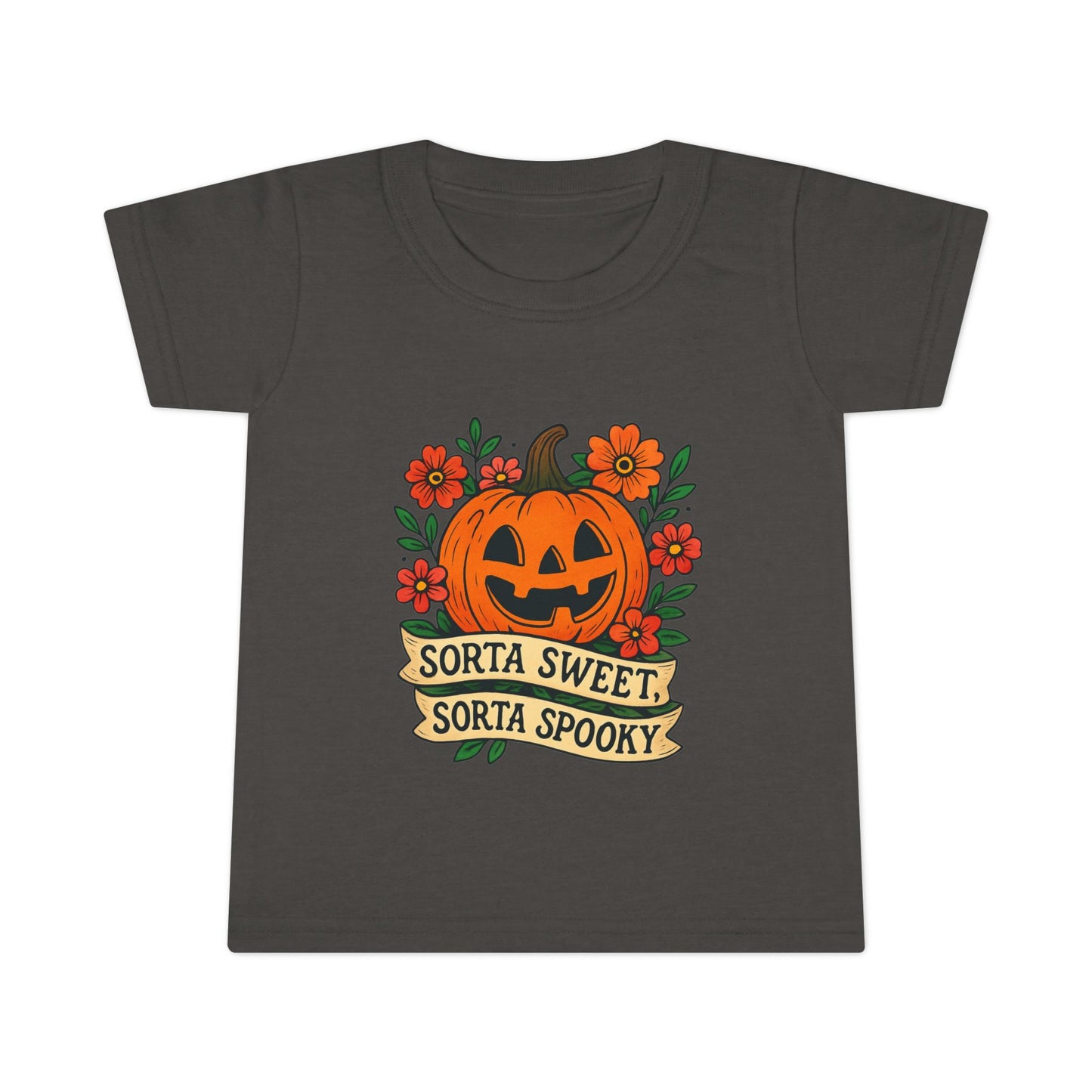 Cute Pumpkin Design – Sorta Sweet, Sorta Spooky Halloween Artwork Toddler T-Shirt