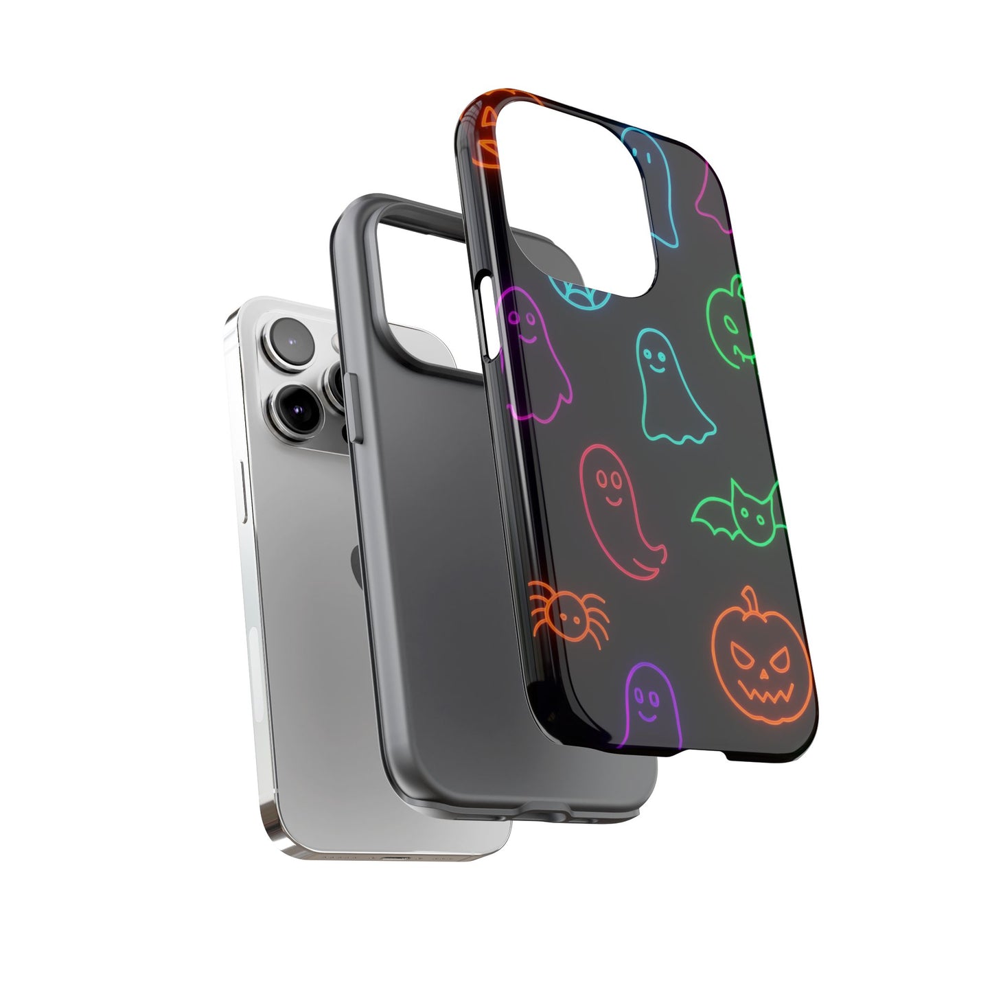 Neon Halloween Pattern | Cute Ghosts, Pumpkins & Bats Glow Design Phone Cases