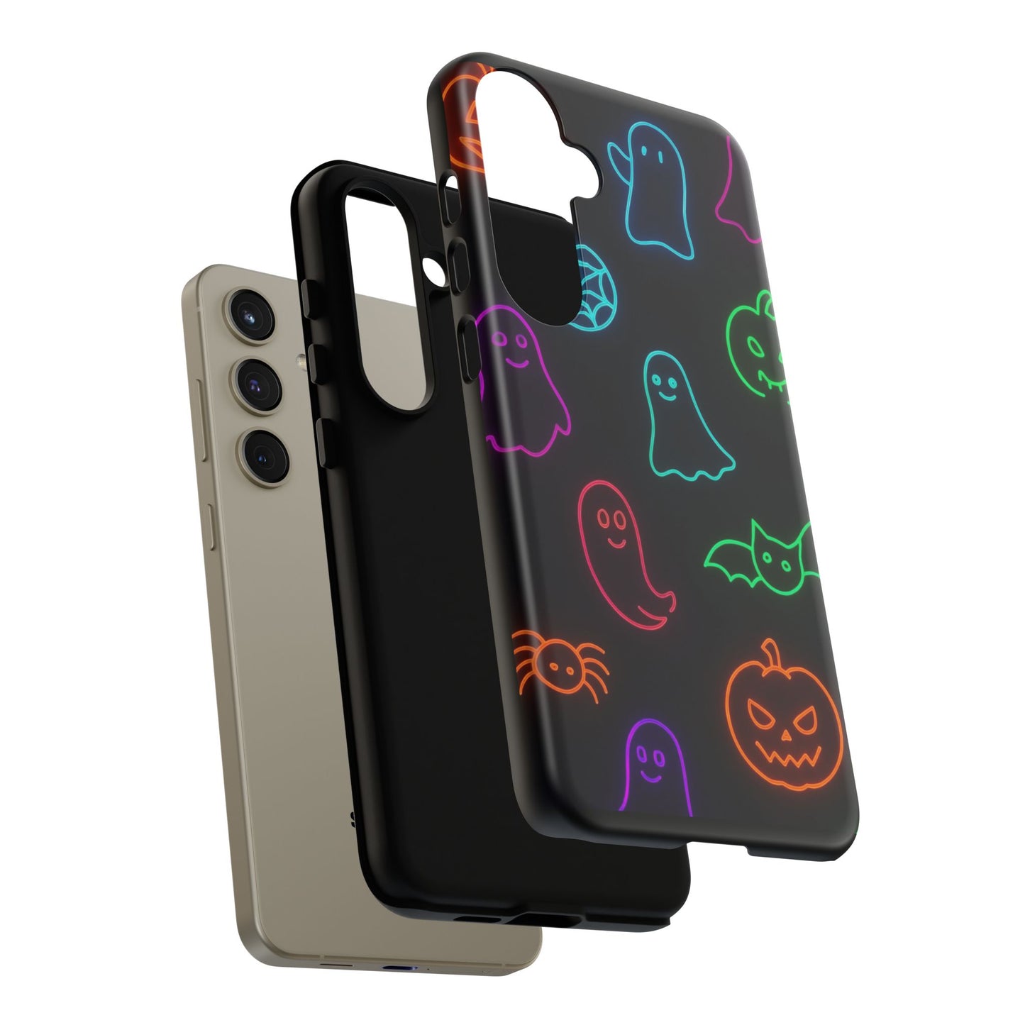 Neon Halloween Pattern | Cute Ghosts, Pumpkins & Bats Glow Design Phone Cases