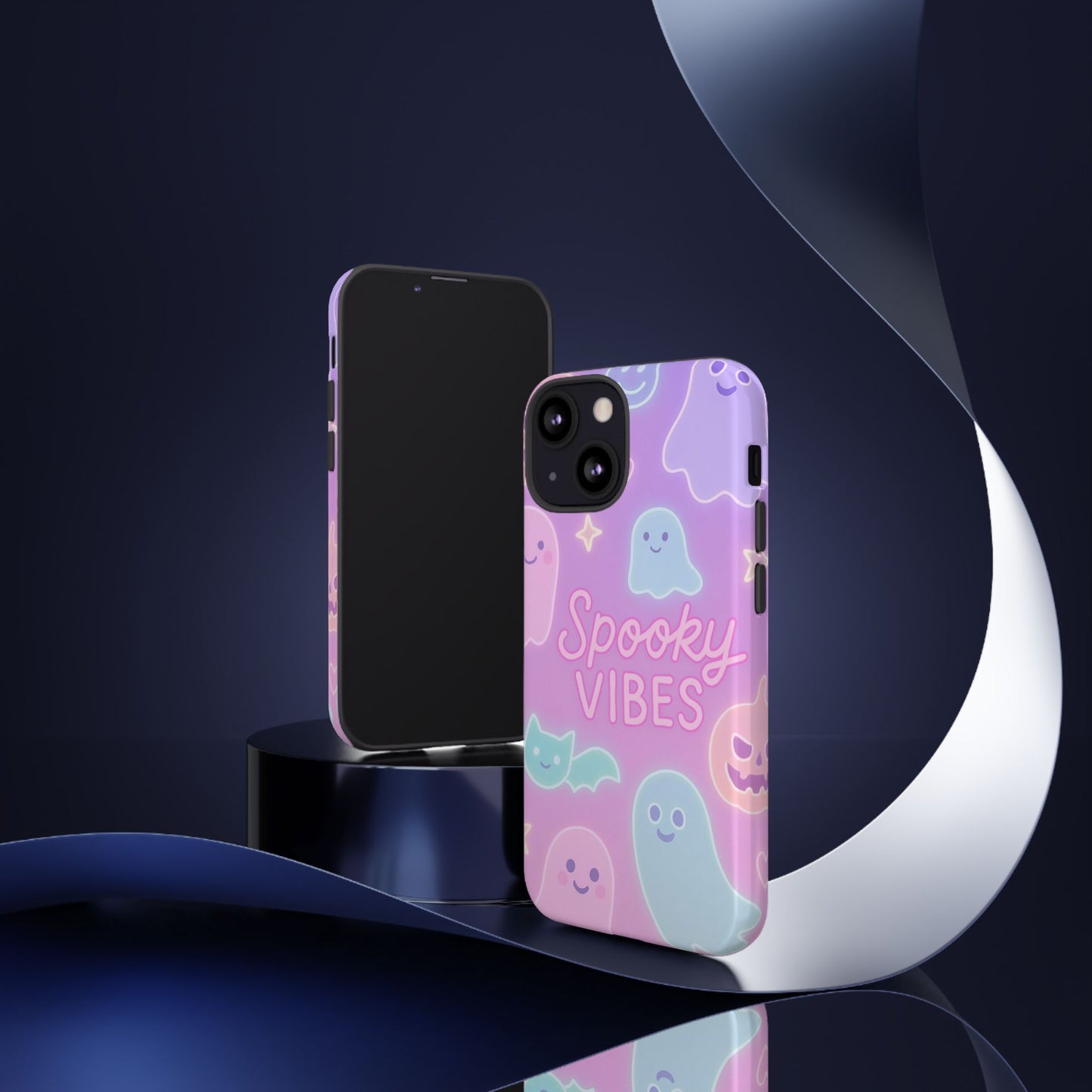 Spooky Vibes Pastel Halloween Design | Cute Ghosts, Pumpkins & Bats Aesthetic Phone Cases