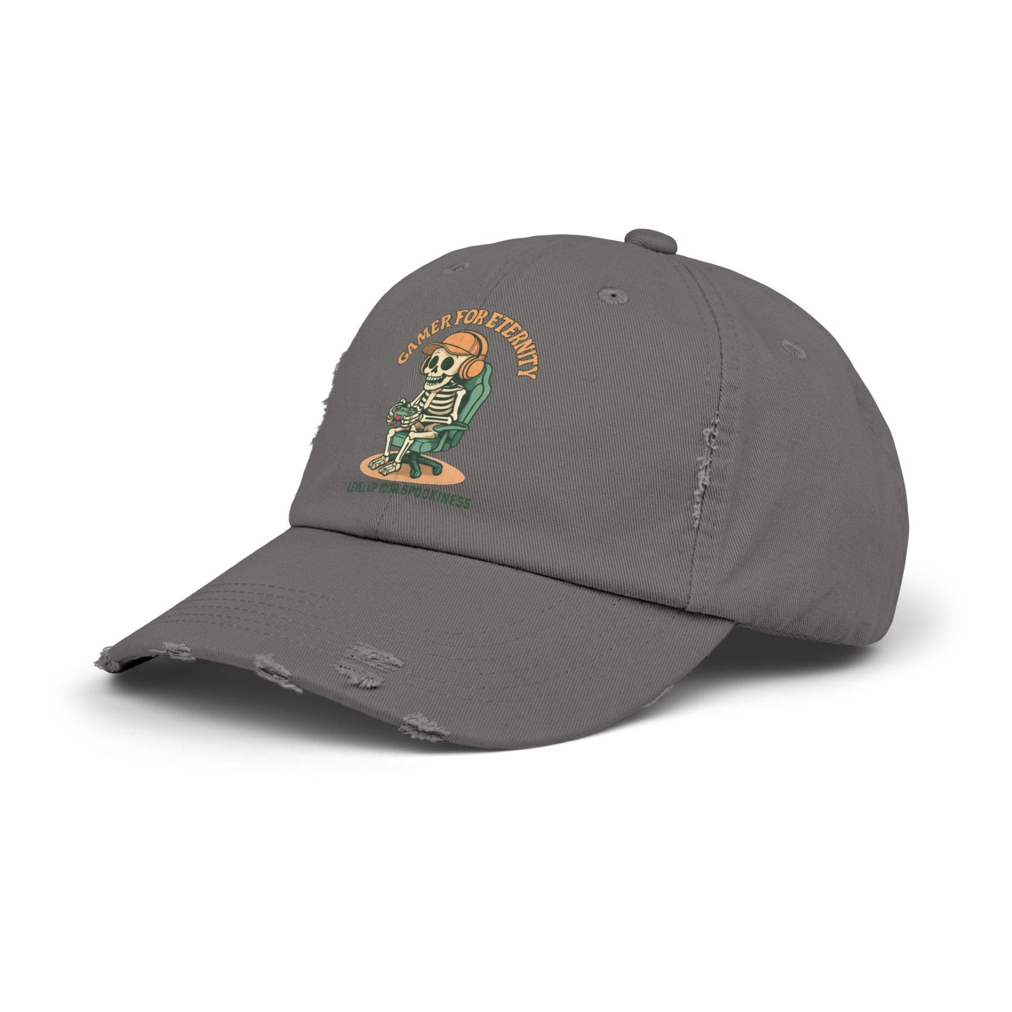 Unisex Distressed Cap Featuring 'Cancer for Eternity' Design – Quirky, Casual Headwear for Everyday Wear, Gifts, Festivals, and More, Distressed cap