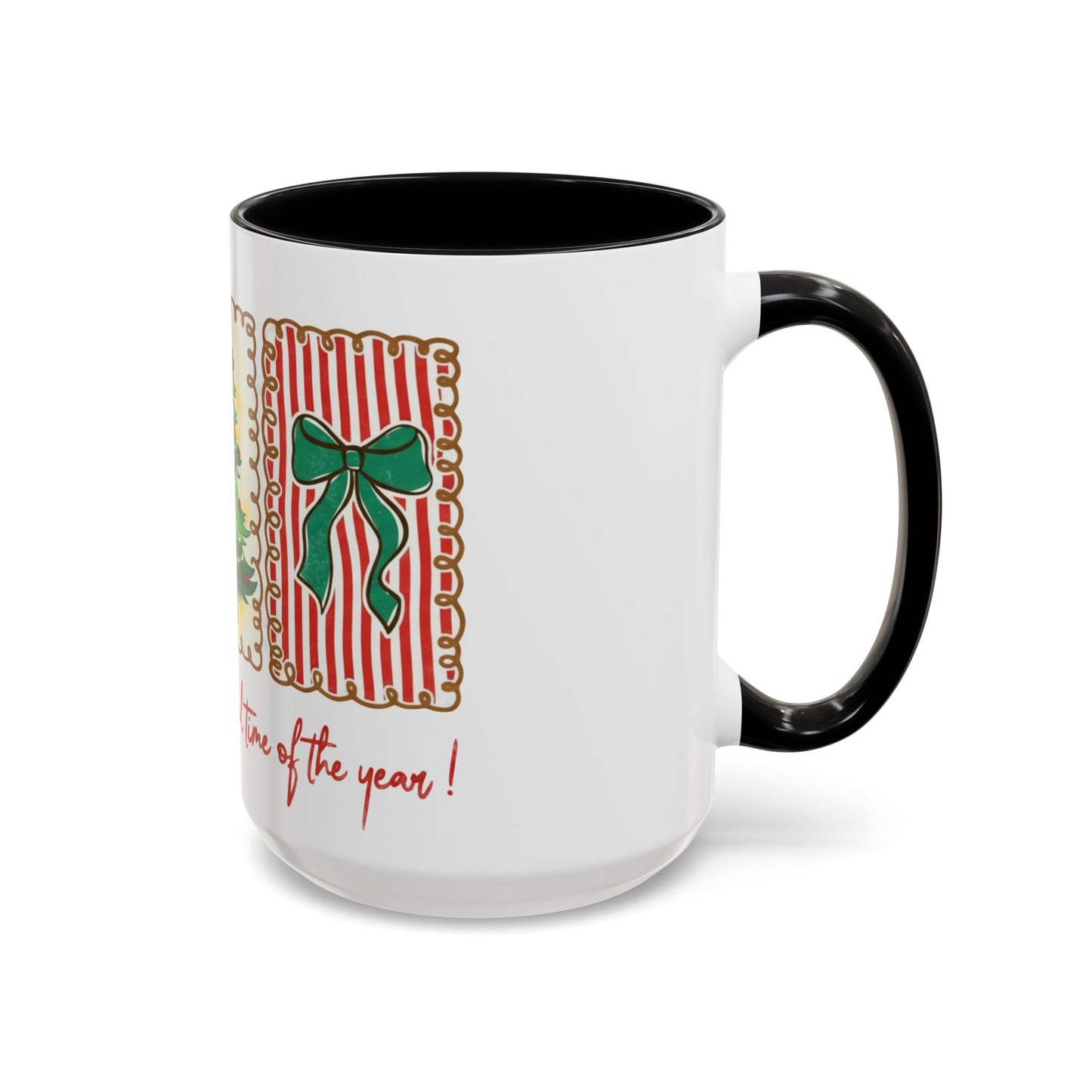 Festive Christmas Tree & Bow Design | It’s the Most Wonderful Time of the Year – Holiday Shirt, Mug, Tote & Home Decor Accent Mug