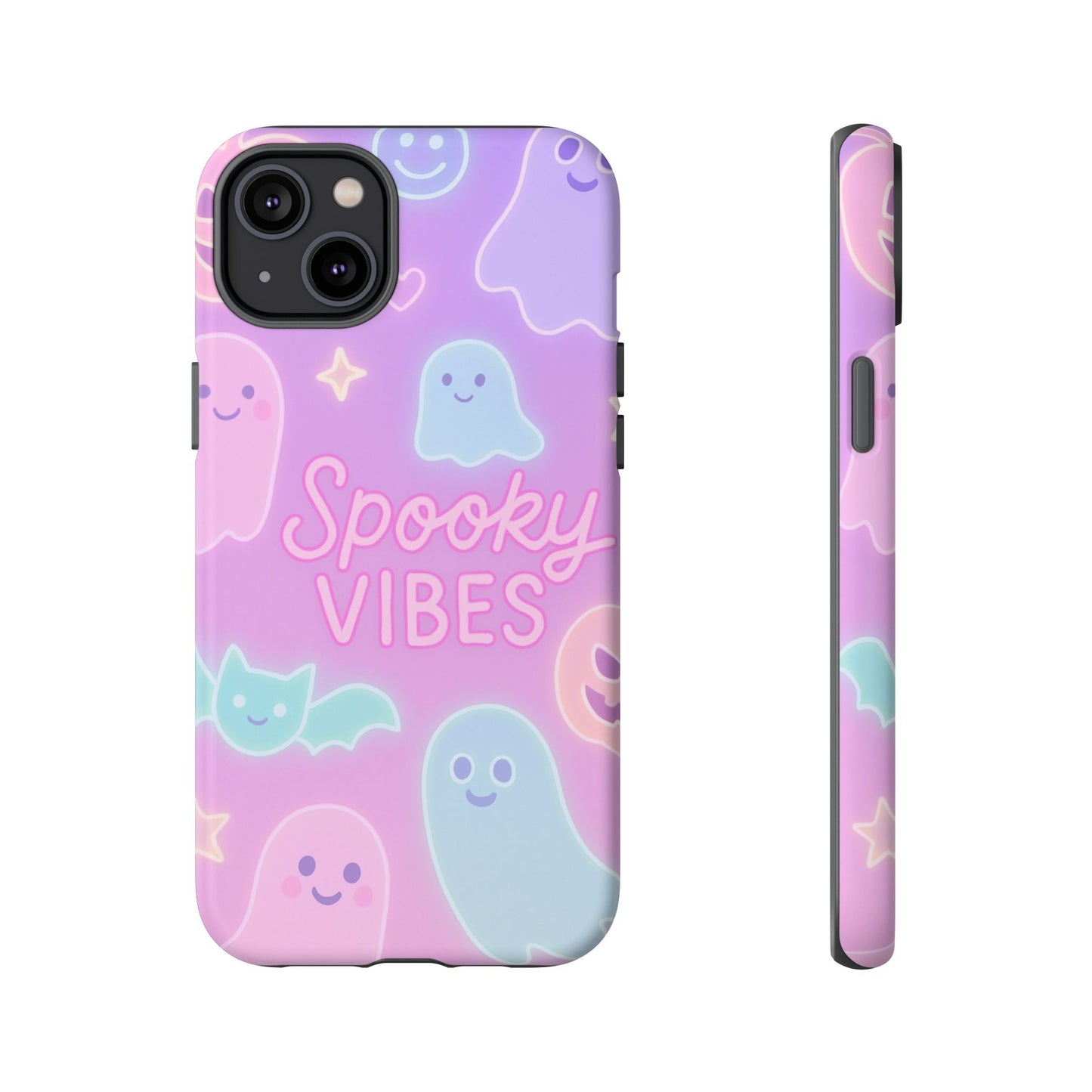 Spooky Vibes Pastel Halloween Design | Cute Ghosts, Pumpkins & Bats Aesthetic Phone Cases