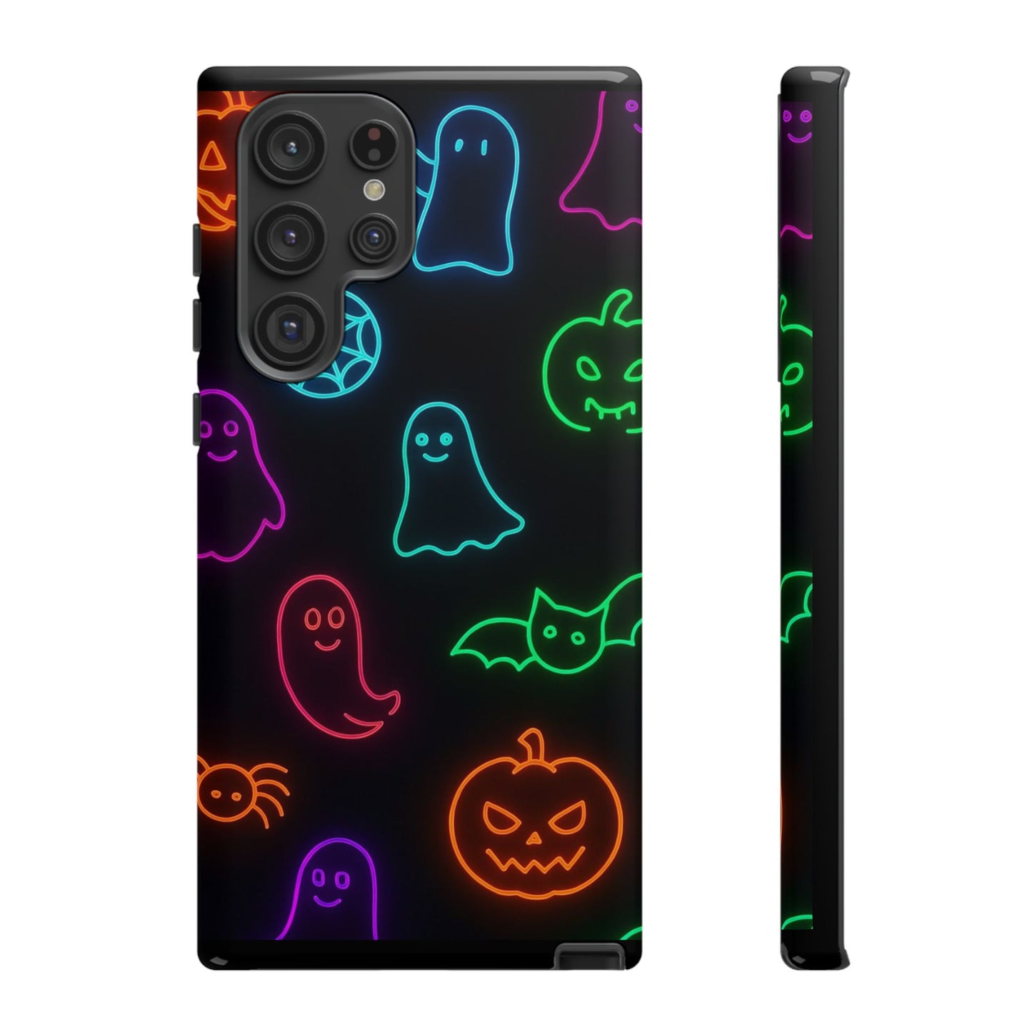 Neon Halloween Pattern | Cute Ghosts, Pumpkins & Bats Glow Design Phone Cases