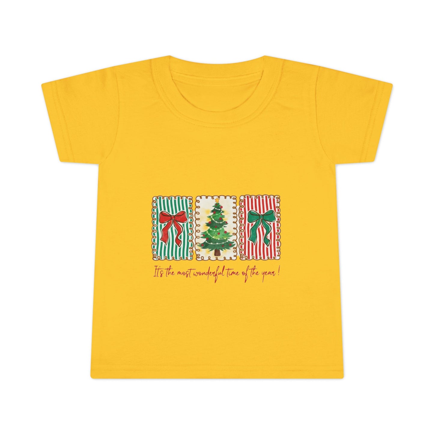 Festive Christmas Tree & Bow Design | It’s the Most Wonderful Time of the Year – Holiday Shirt, Mug, Tote & Home Decor Toddler T-Shirt