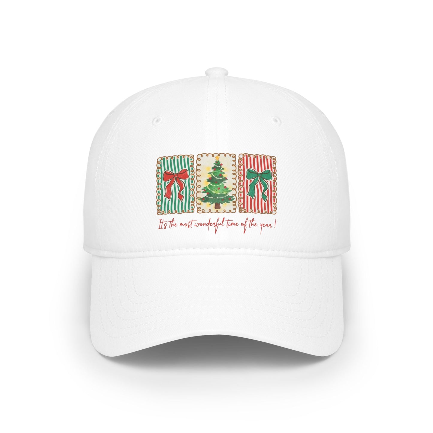 Festive Christmas Tree & Bow Design | It’s the Most Wonderful Time of the Year – Holiday Shirt, Mug, Tote & Home Decor Baseball Caps