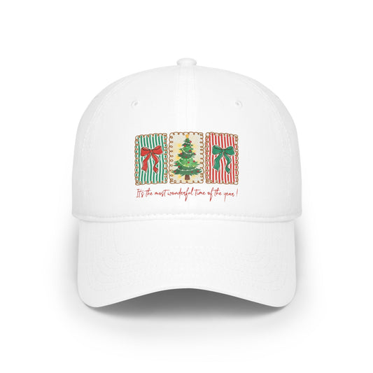 Festive Christmas Tree & Bow Design | It’s the Most Wonderful Time of the Year – Holiday Shirt, Mug, Tote & Home Decor Baseball Caps