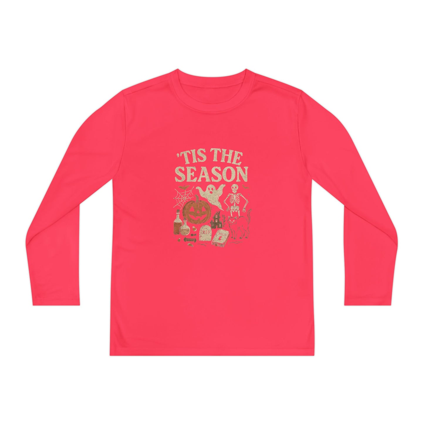 ‘Tis the Season Halloween  | Vintage Spooky Season Shirt with Ghost, Skeleton & Pumpkin | Retro Halloween Graphic Tee for Fall