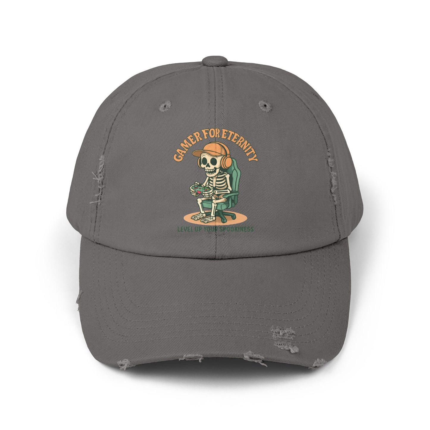 Unisex Distressed Cap Featuring 'Cancer for Eternity' Design – Quirky, Casual Headwear for Everyday Wear, Gifts, Festivals, and More, Distressed cap