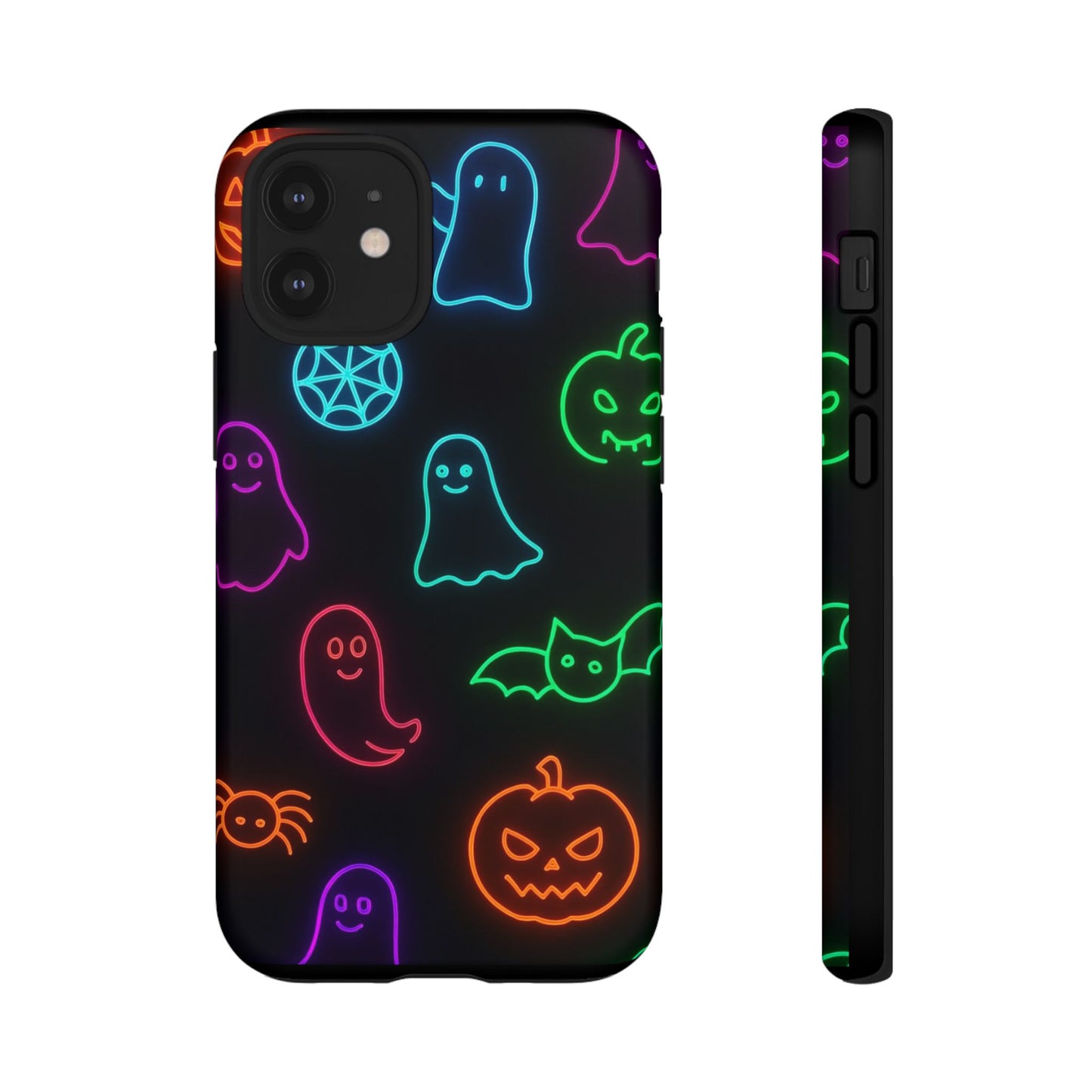 Neon Halloween Pattern | Cute Ghosts, Pumpkins & Bats Glow Design Phone Cases