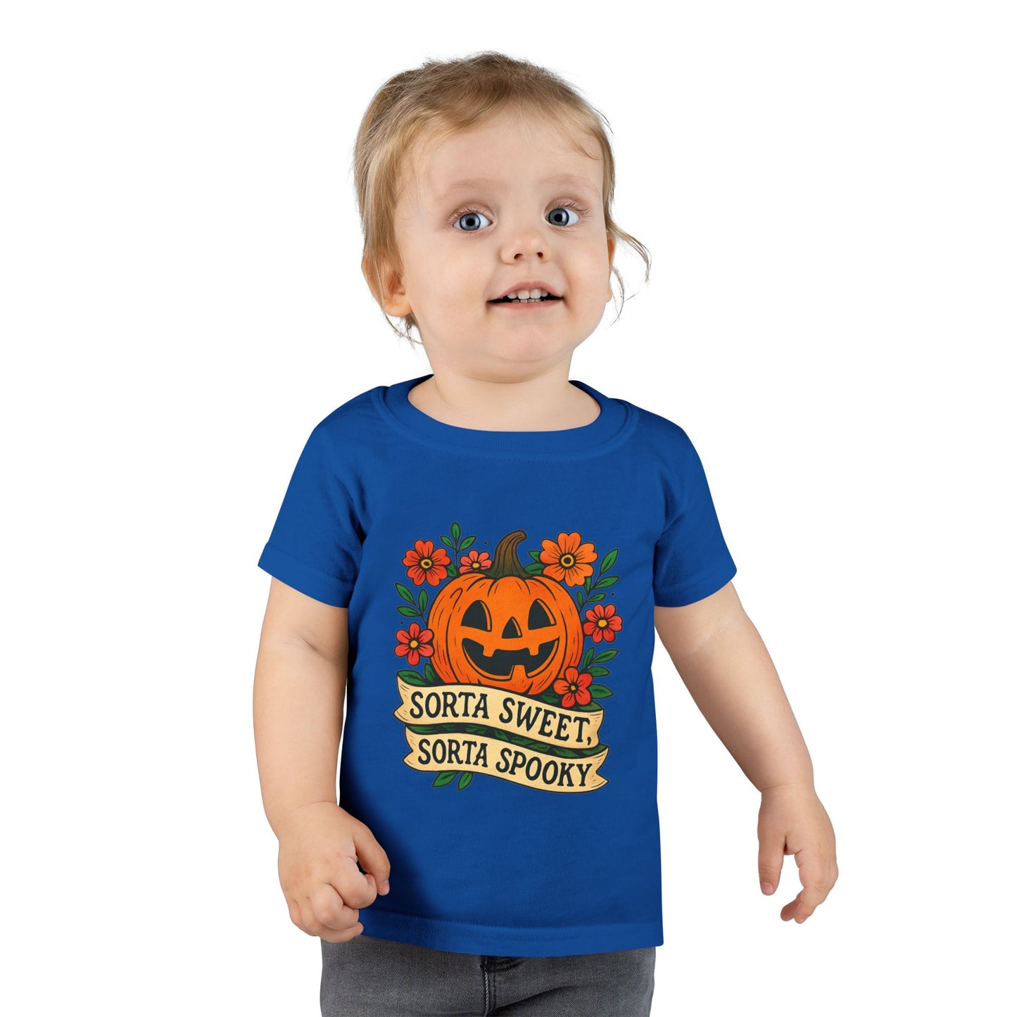 Cute Pumpkin Design – Sorta Sweet, Sorta Spooky Halloween Artwork Toddler T-Shirt