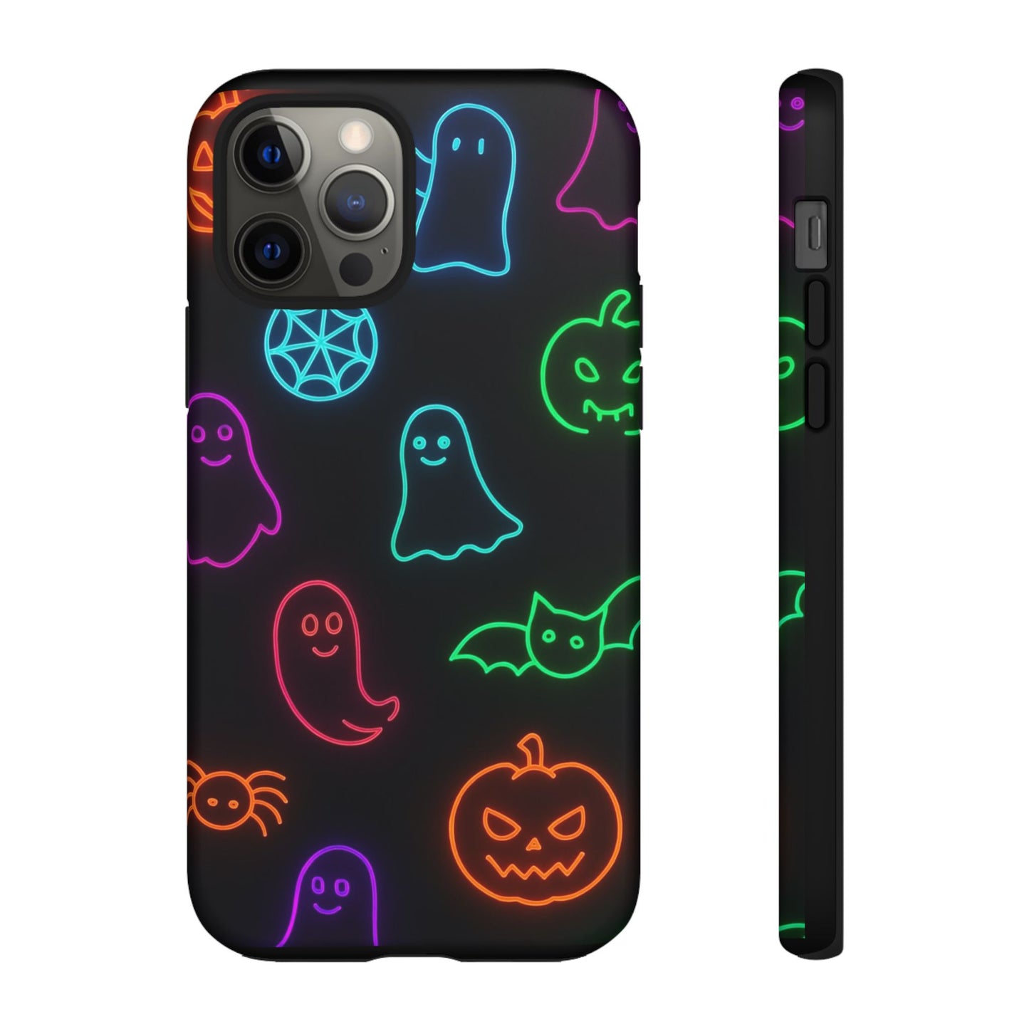 Neon Halloween Pattern | Cute Ghosts, Pumpkins & Bats Glow Design Phone Cases