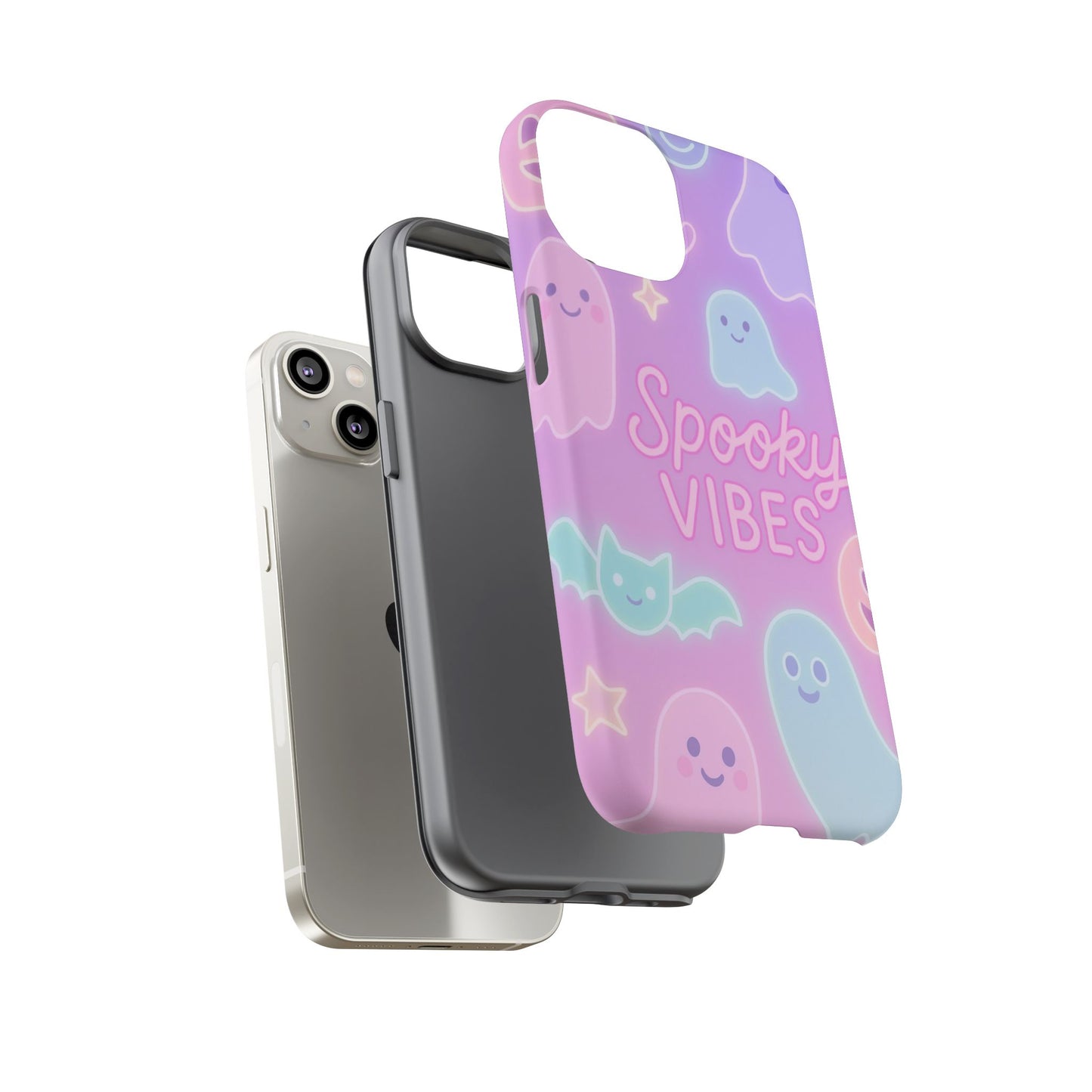 Spooky Vibes Pastel Halloween Design | Cute Ghosts, Pumpkins & Bats Aesthetic Phone Cases